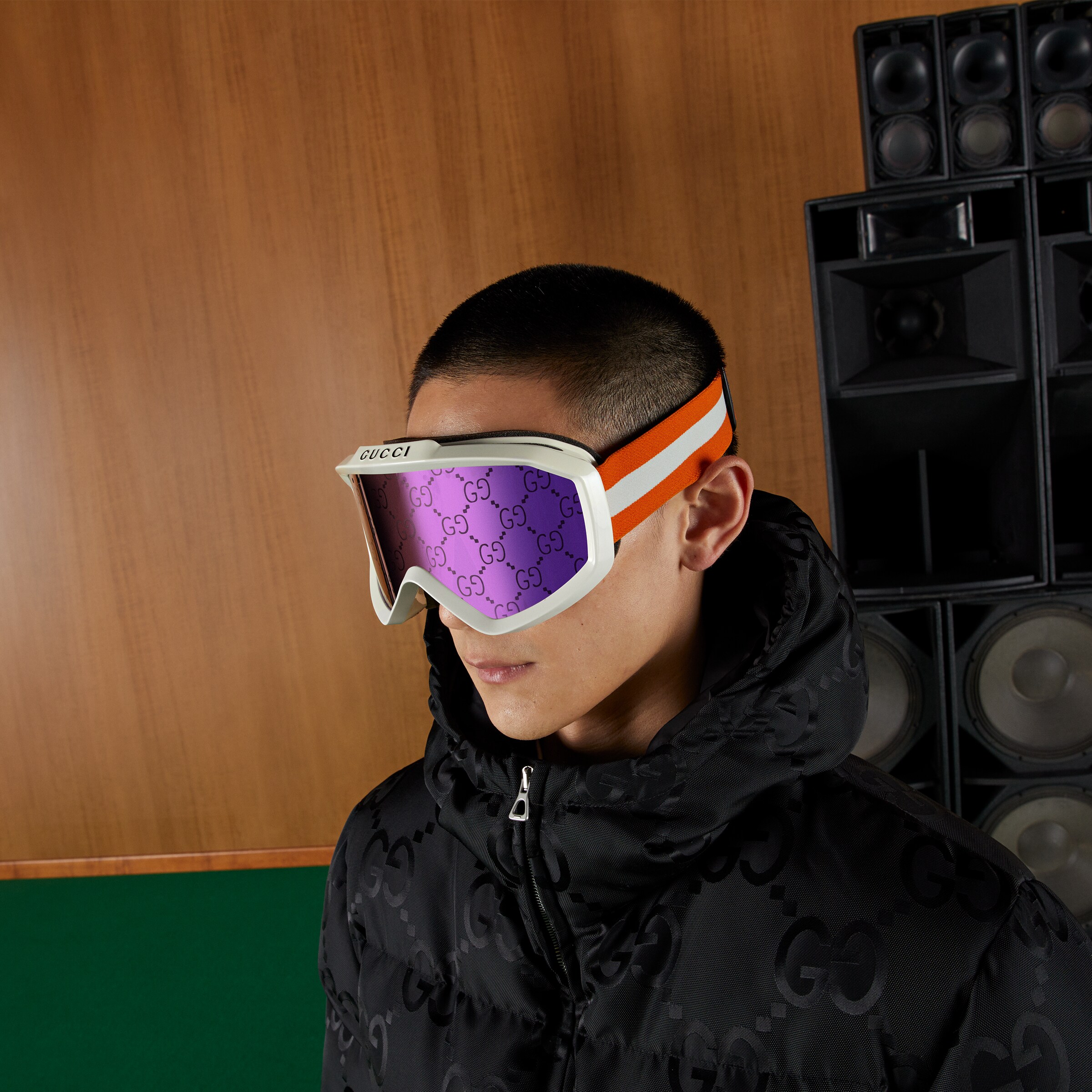 GG ski mask in ivory injected GUCCI® BE