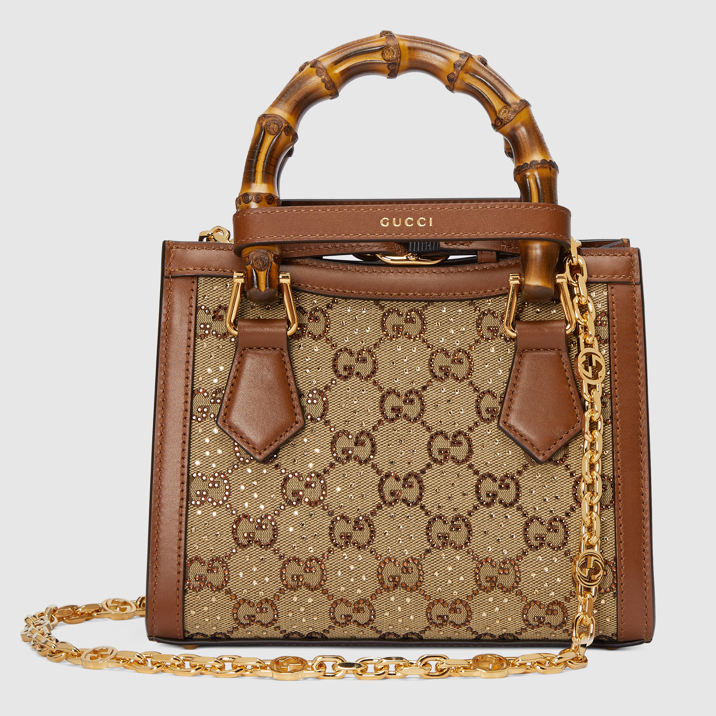 GUCCI DIANA CRYSTALS SMALL TOTE BAG