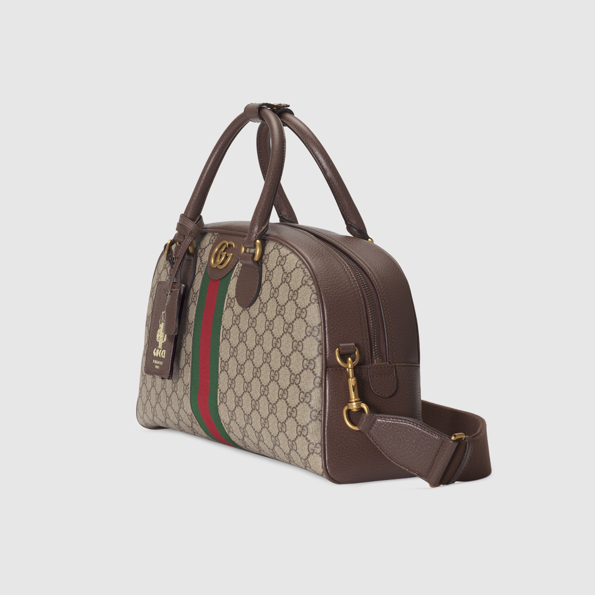 Gucci Savoy medium bowling bag in beige and ebony Supreme GUCCI® SE