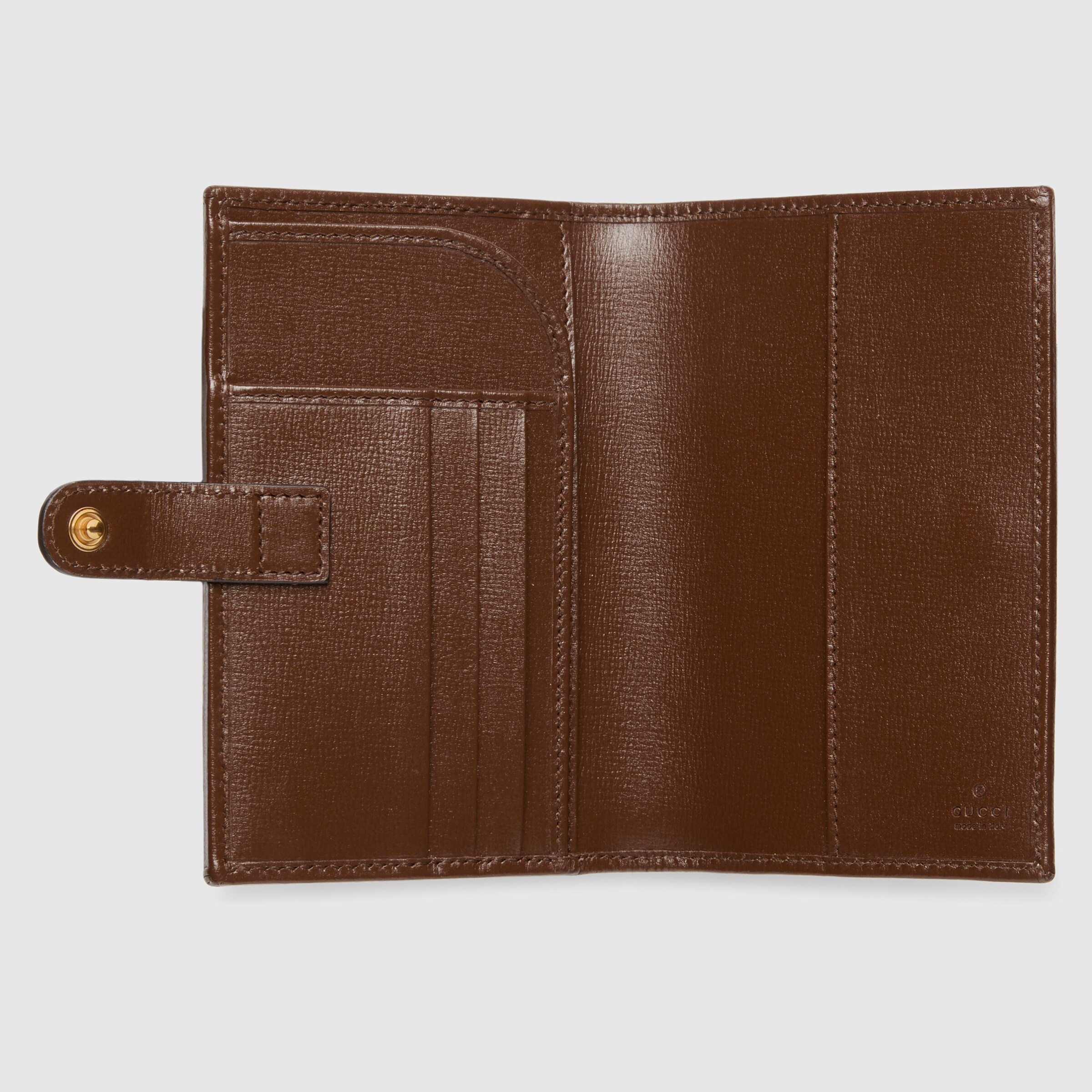 GG passport case with Interlocking G in beige and ebony Supreme GUCCI