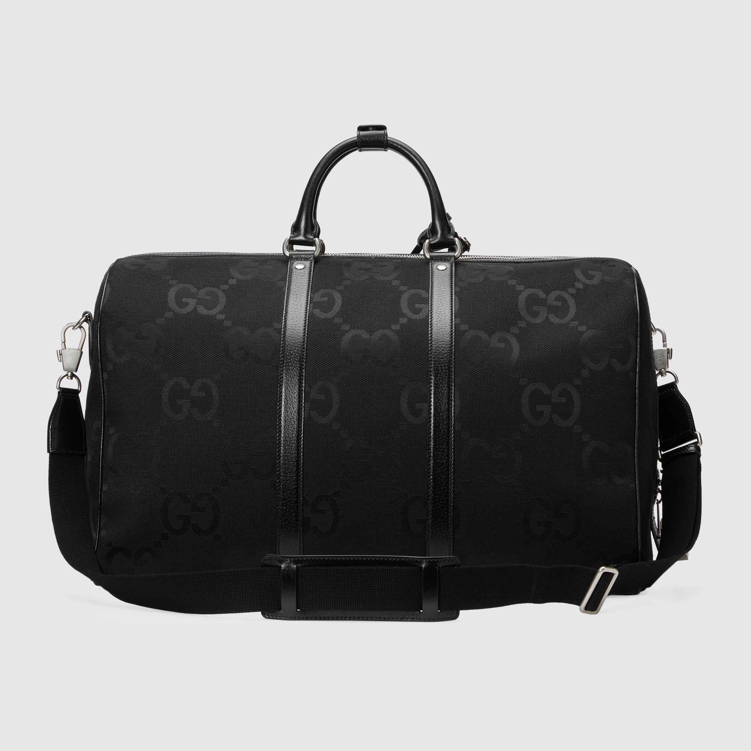 Jumbo GG large duffle bag in black canvas GUCCI® HU