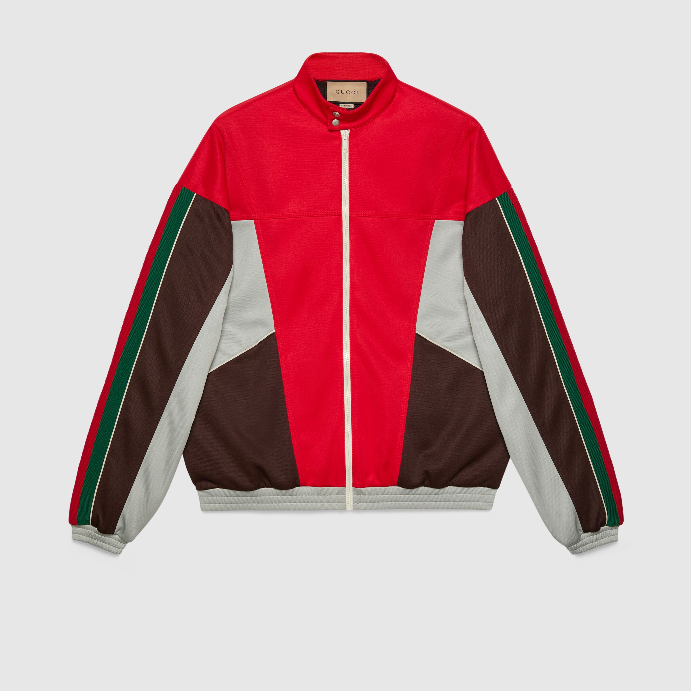 Gucci Panelled Jersey-knit Jacket In Red