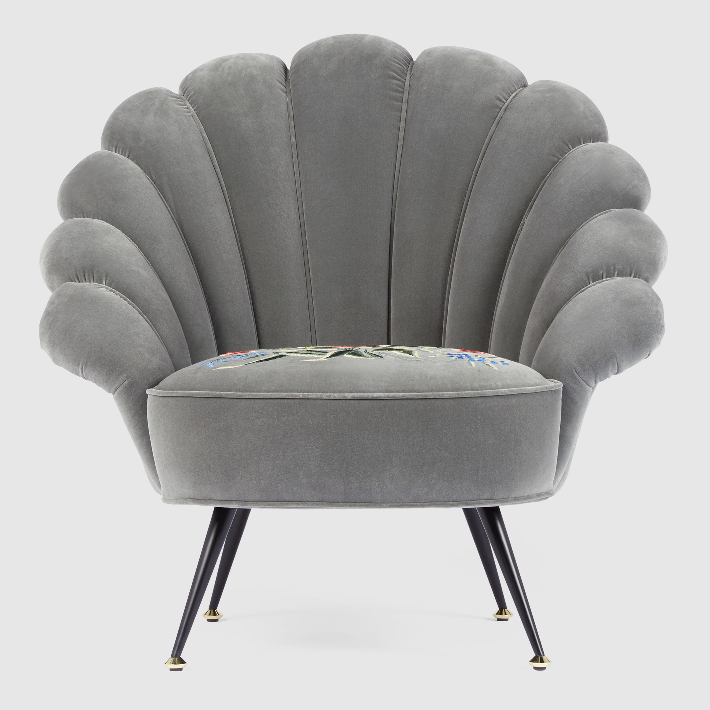 【 BLANC D'IVOIRE 】アームチェアCLAUDEベルベットグレー BLANC D'IVOIRE 】アームチェアCLAUDEベルベットグレー CLAUDE