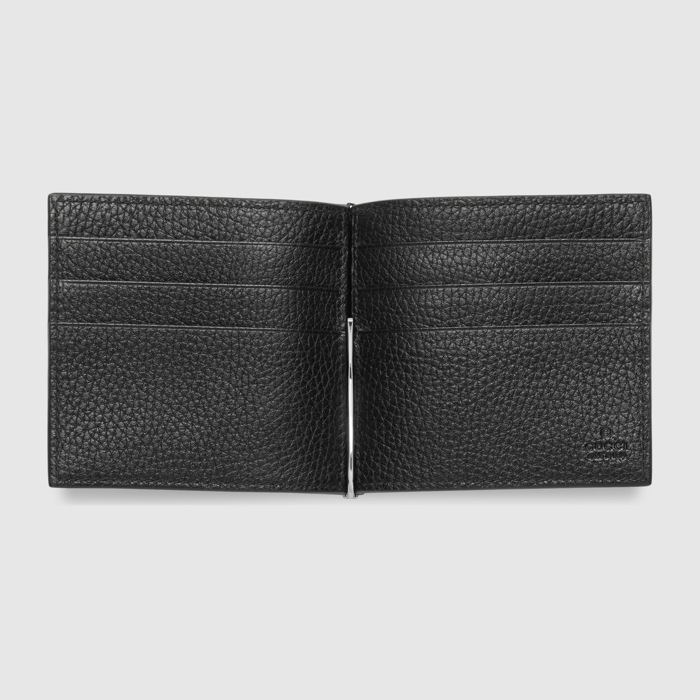 Jumbo GG money clip in black leather GUCCI® US