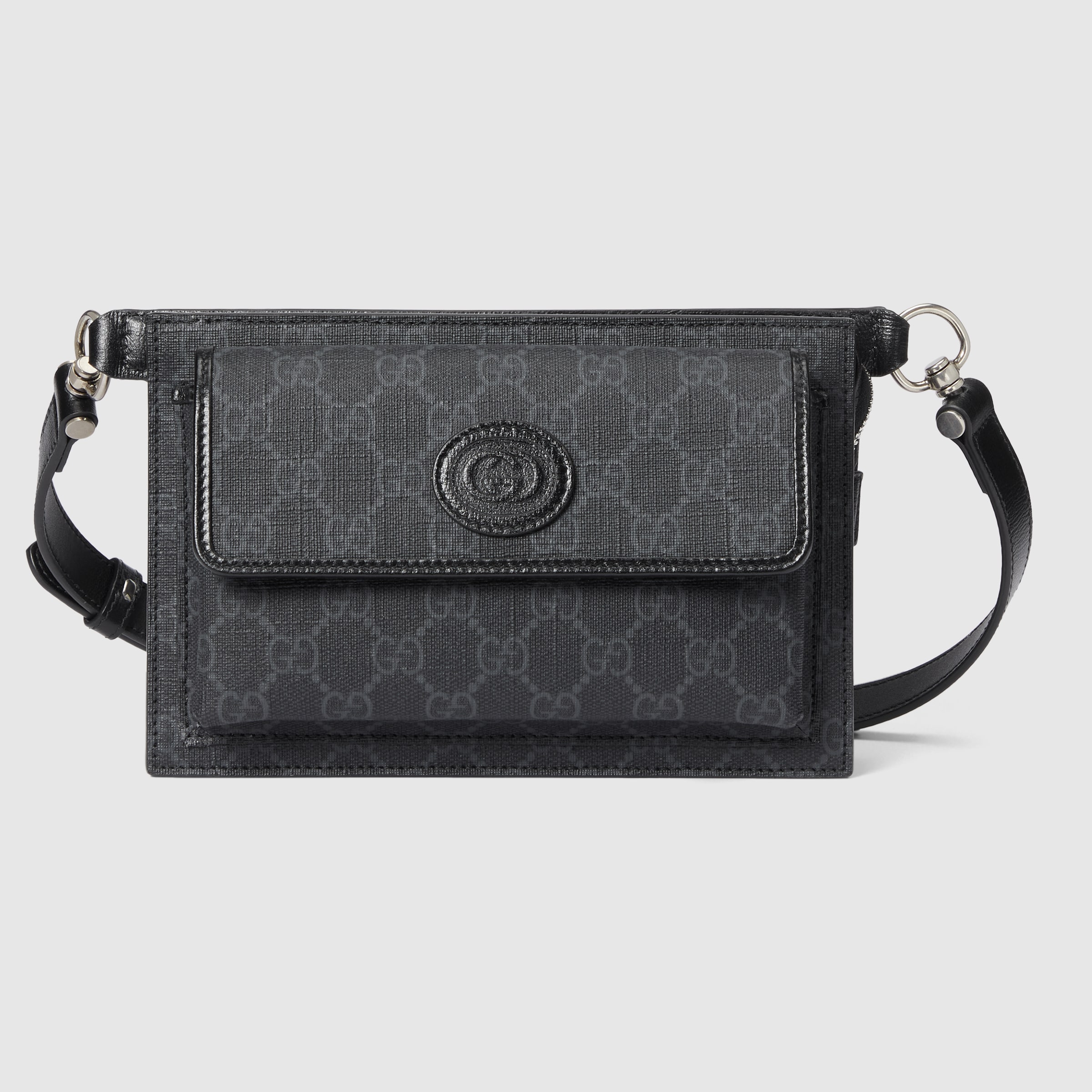 GG belt bag with Interlocking G in black Supreme GUCCI® ZA