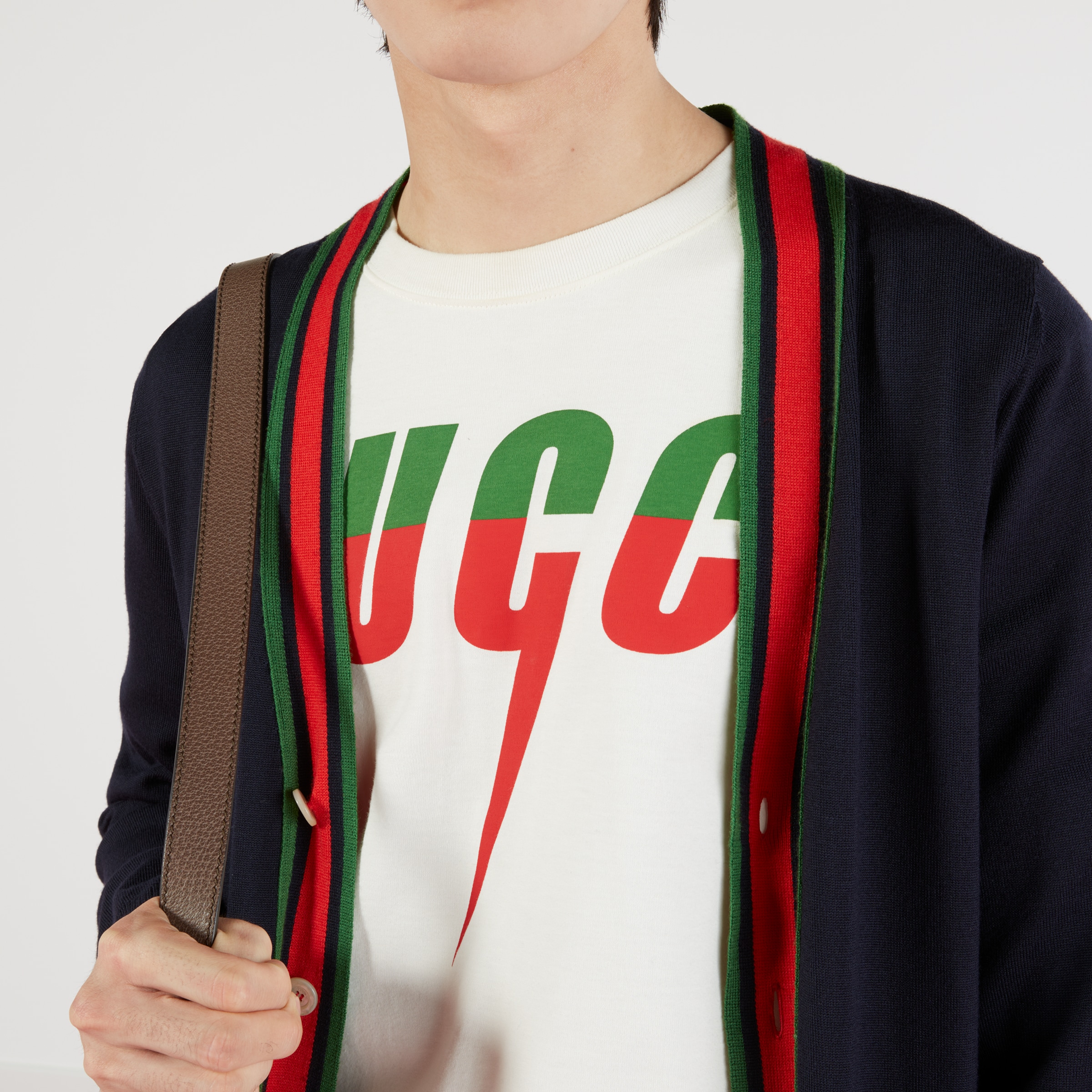 White Cotton TShirt With Gucci Blade Print GUCCI® US