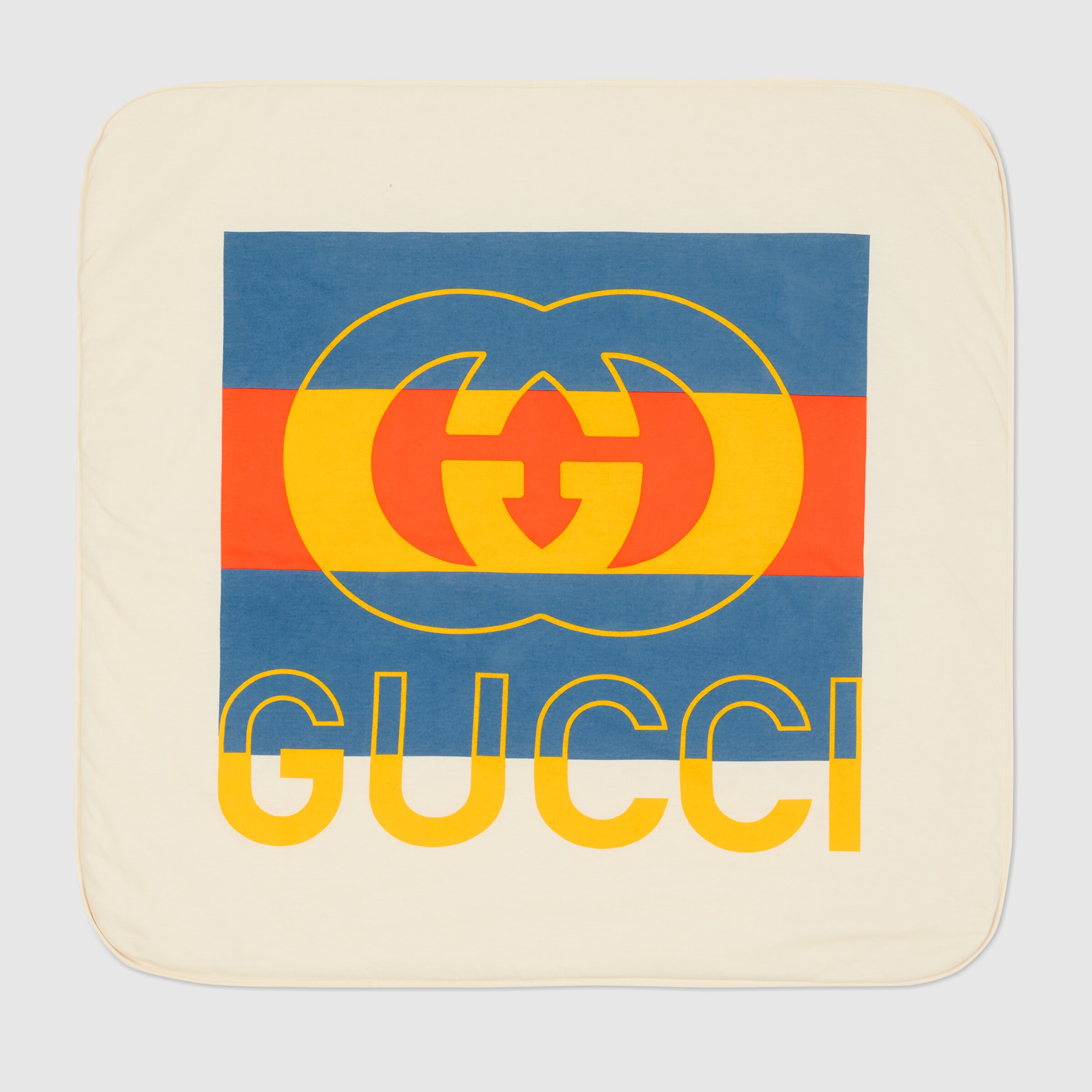 Baby cotton wool blanket in ivory GUCCI® US