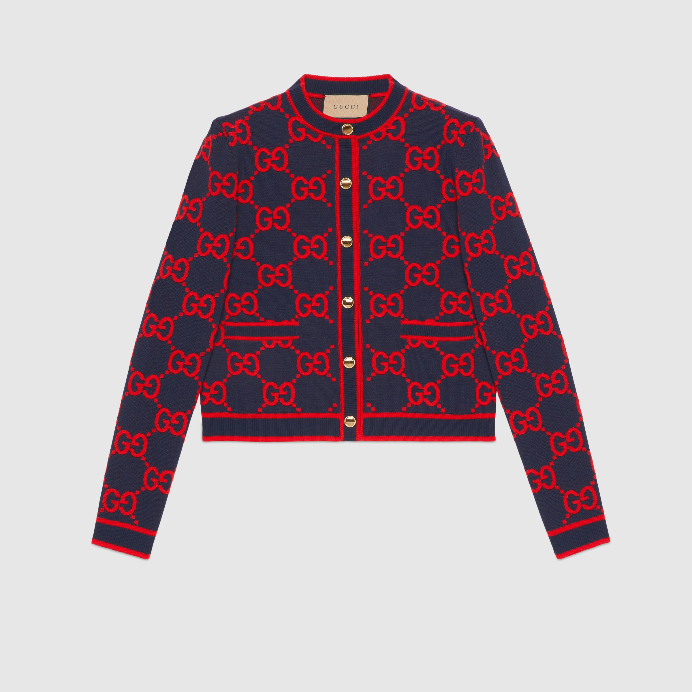 専用GUCCI カーディガン　ピンク Gucci Cardigan Aus Gg Jacquard In Pink | ModeSens