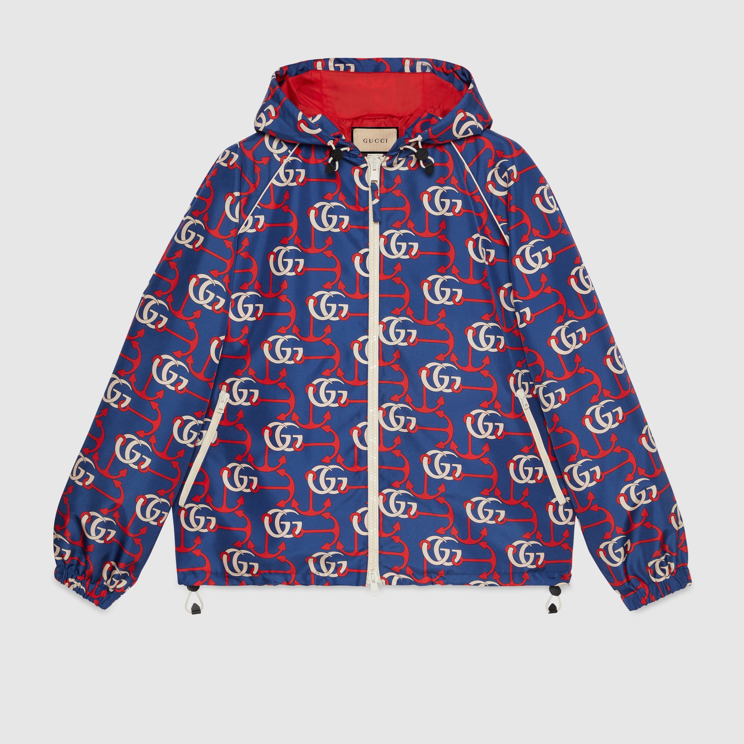 GUCCI GUCCI DOUBLE G ANCHOR PRINT FABRIC JACKET
