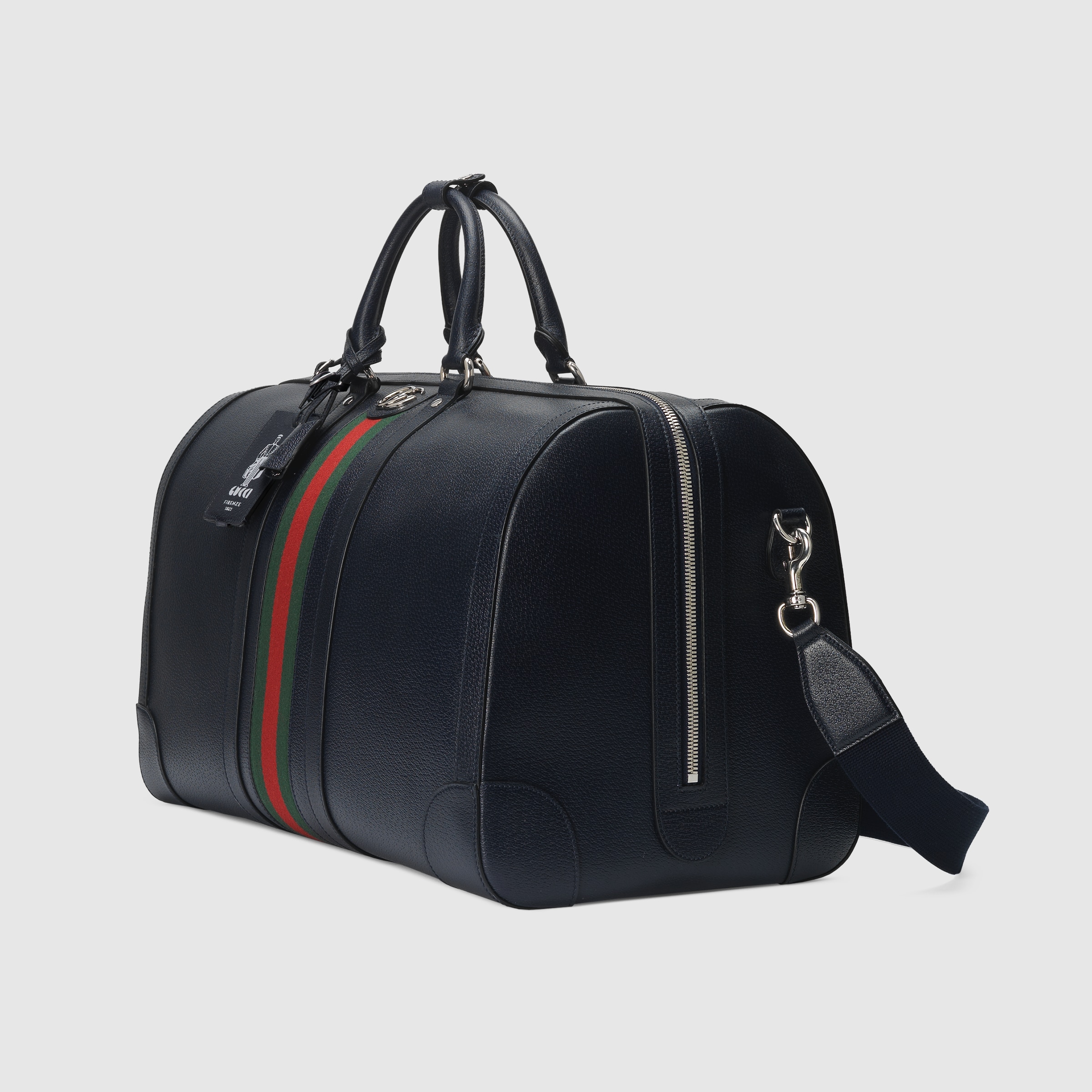 Gucci Savoy large duffle bag in dark blue leather GUCCI® FI