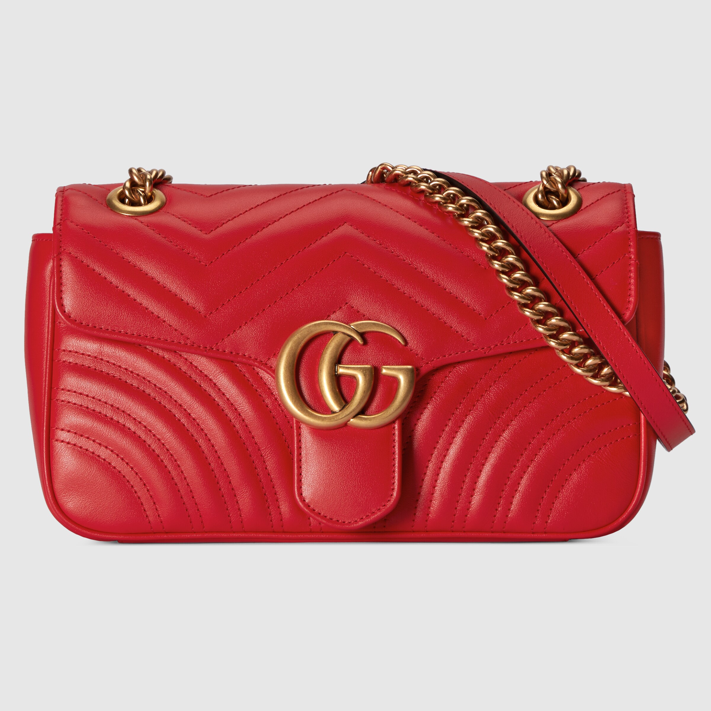 GG Marmont small shoulder bag in red leather GUCCI® UK