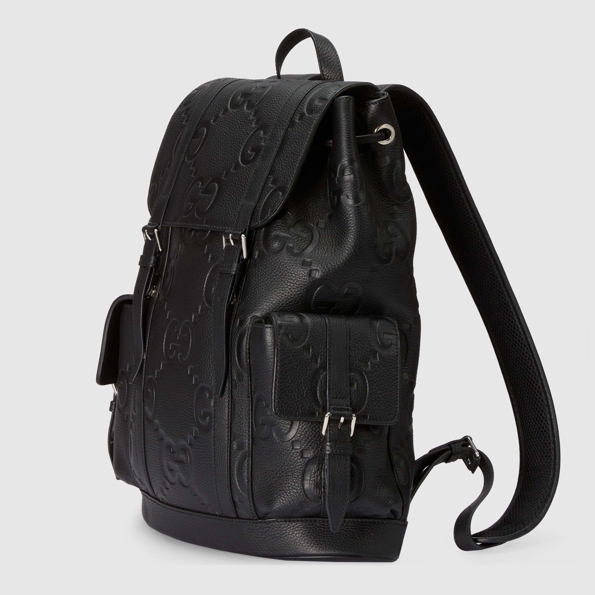 Jumbo GG backpack in black leather GUCCI® UK