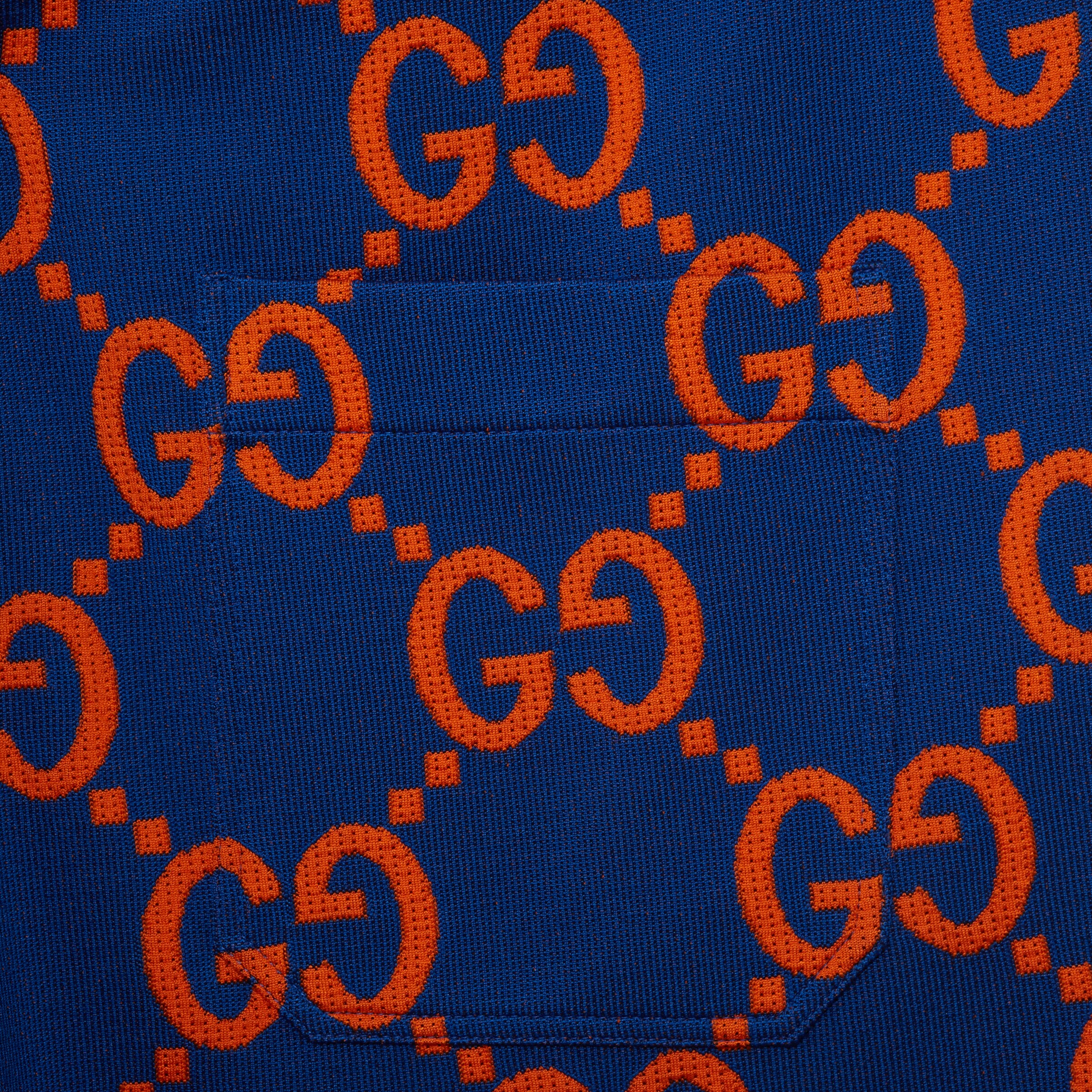 GG cotton jacquard shorts in blue and orange GUCCI® US
