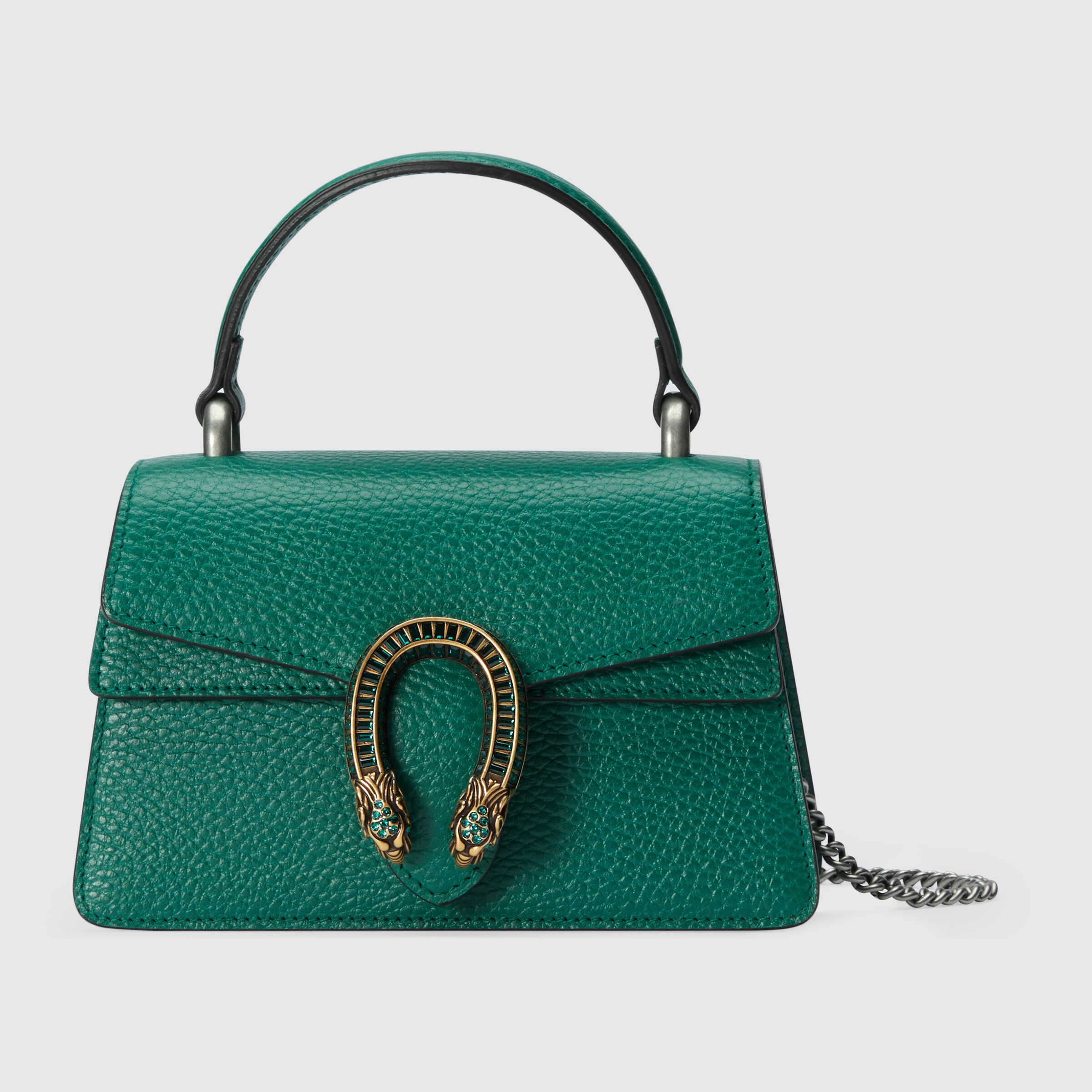 Dionysus mini top handle bag in dark green leather GUCCI® Australia