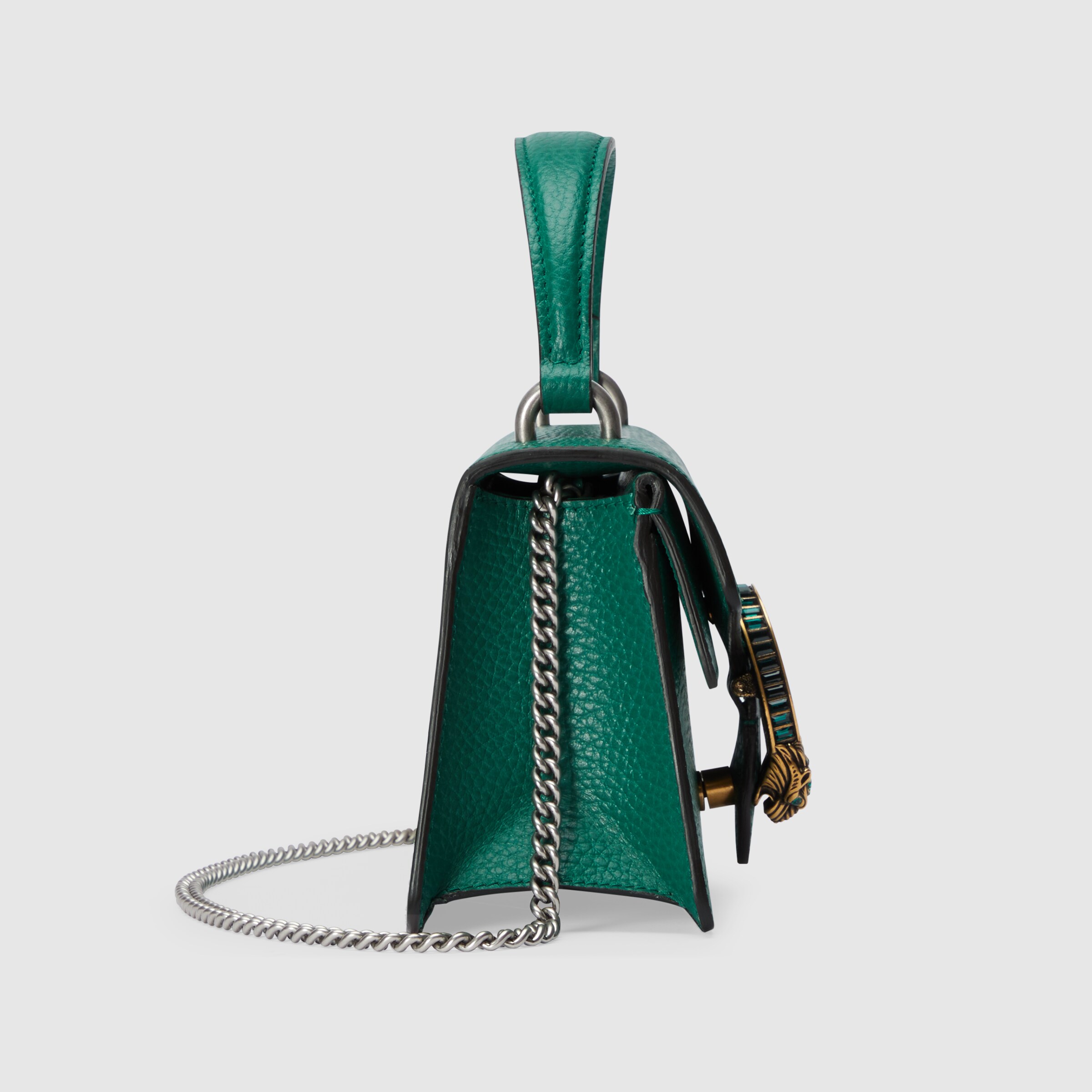 Dionysus mini top handle bag in dark green leather GUCCI® Australia