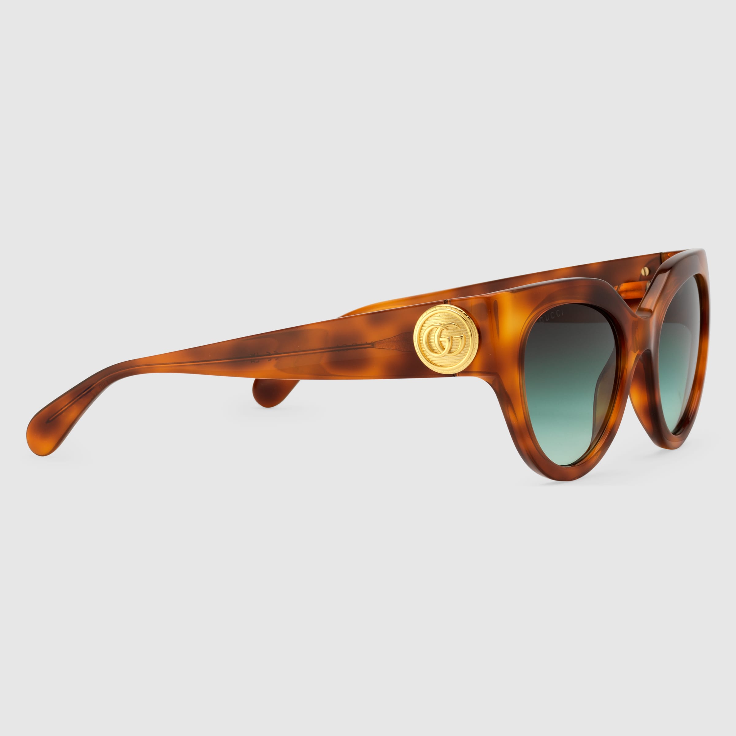 Cat Eye Frame Sunglasses In Light Tortoiseshell Acetate Gucci® Us 9303