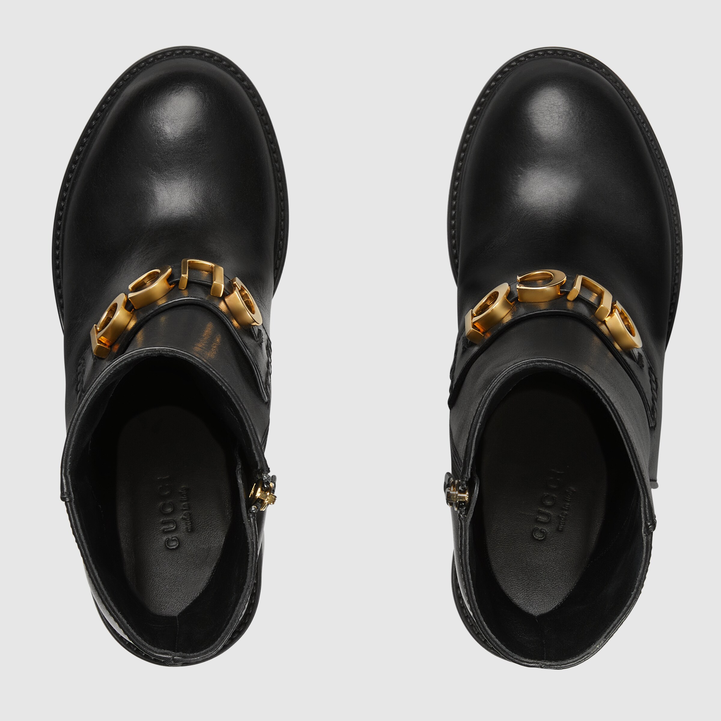 Women's Gucci boot in black leather GUCCI® BG