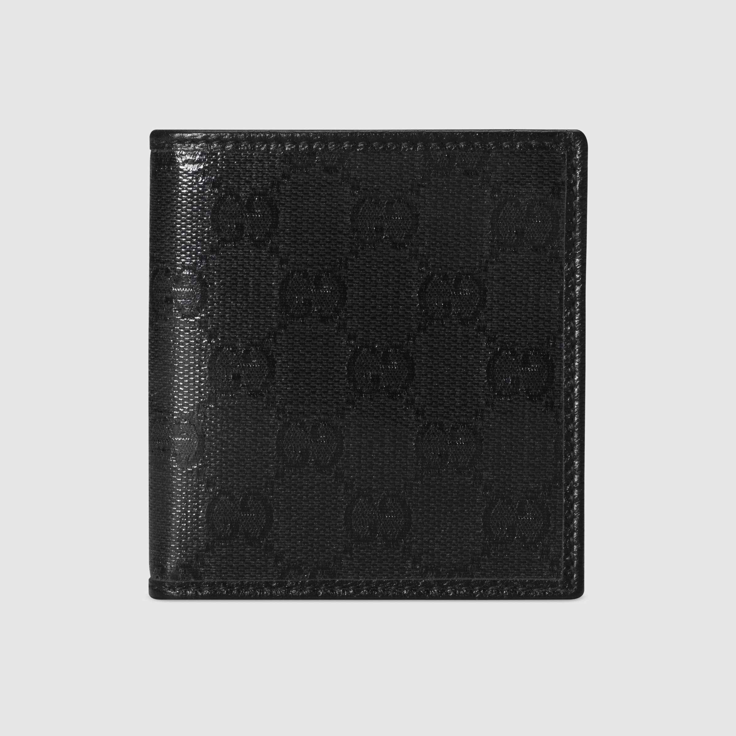 GG Crystal bifold wallet in black GG Crystal canvas GUCCI® AE