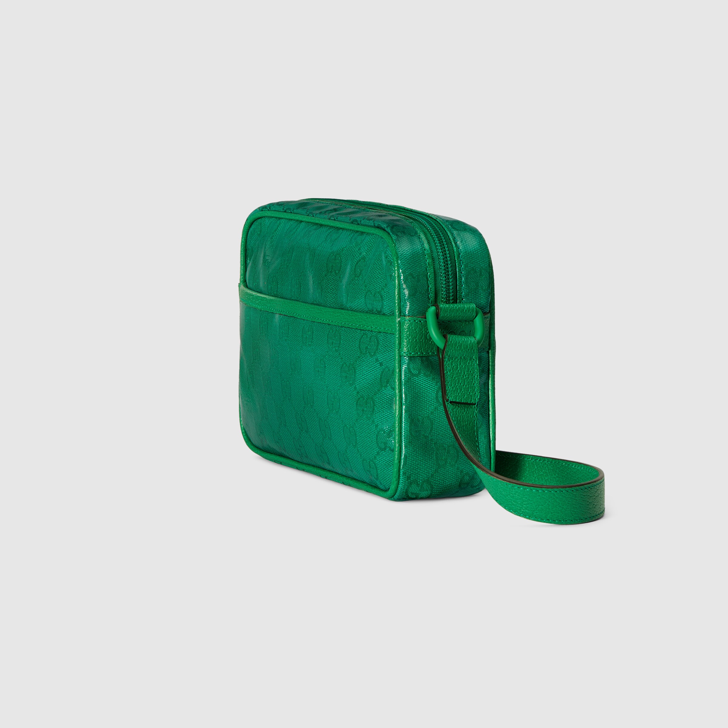 GG Crystal mini shoulder bag in green GG Crystal canvas GUCCI® Australia
