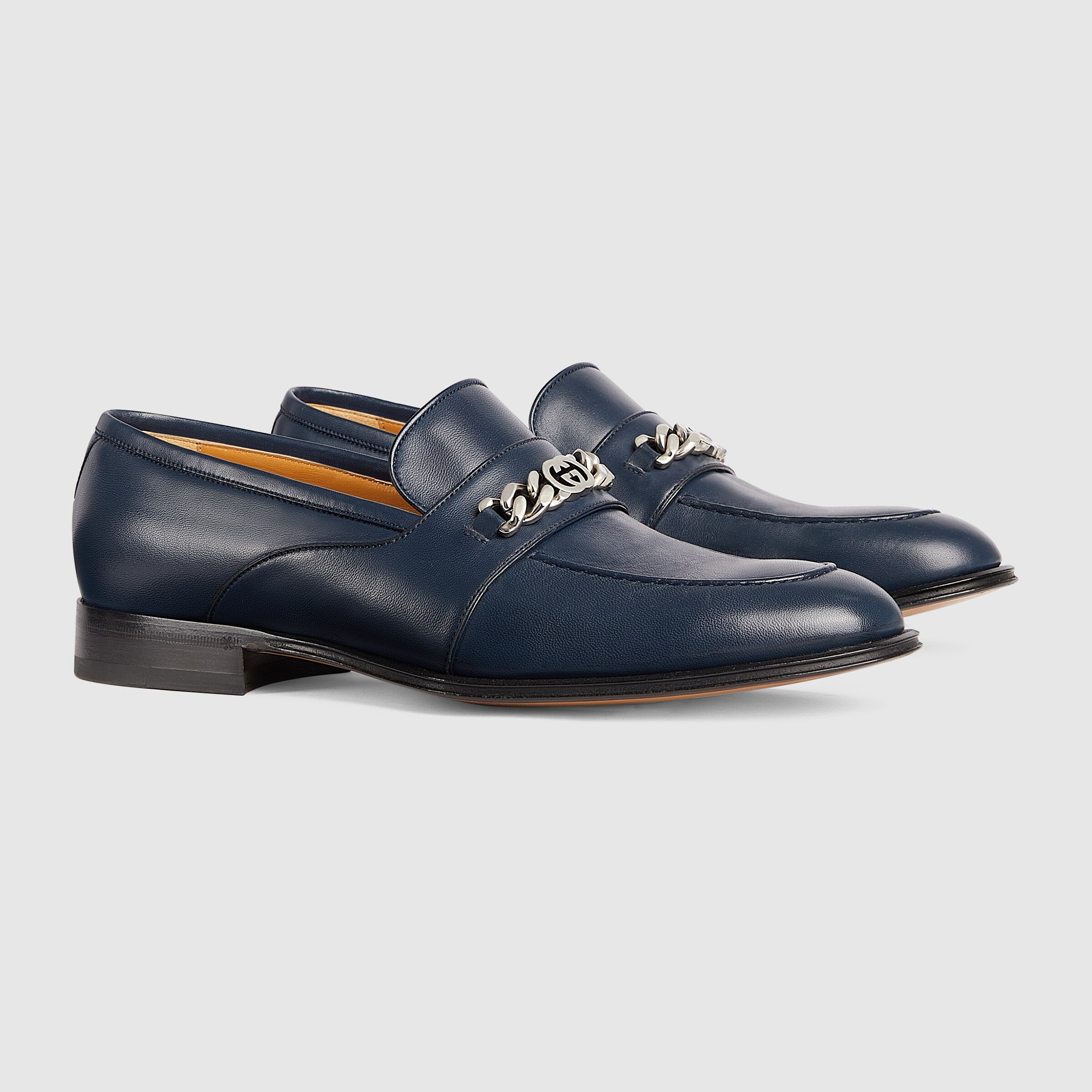 GUCCI 26S GG LOAFERS 75 MM IN BLACK CALFSKIN STYLE 1