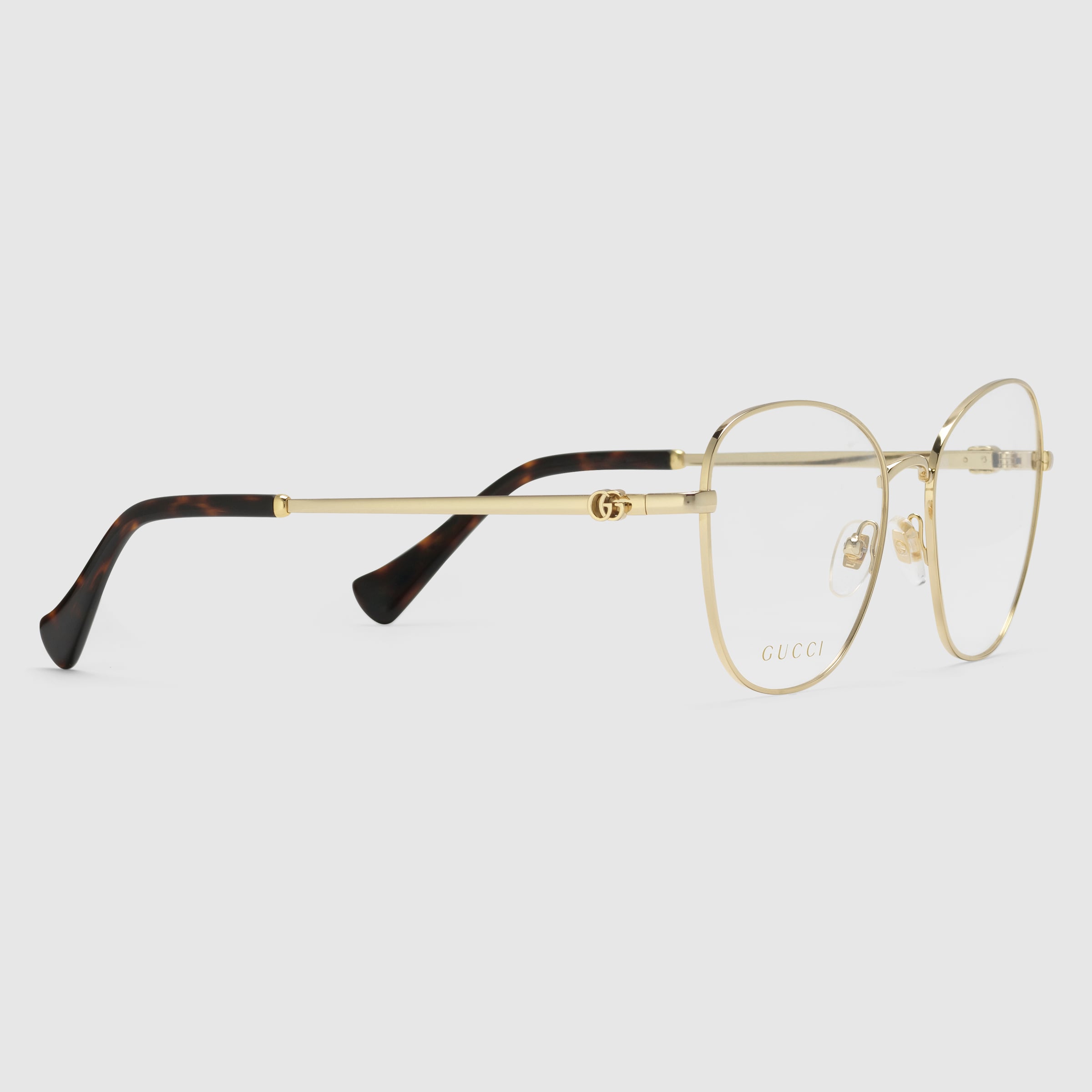 Cateye optical frame in goldtoned metal GUCCI® US