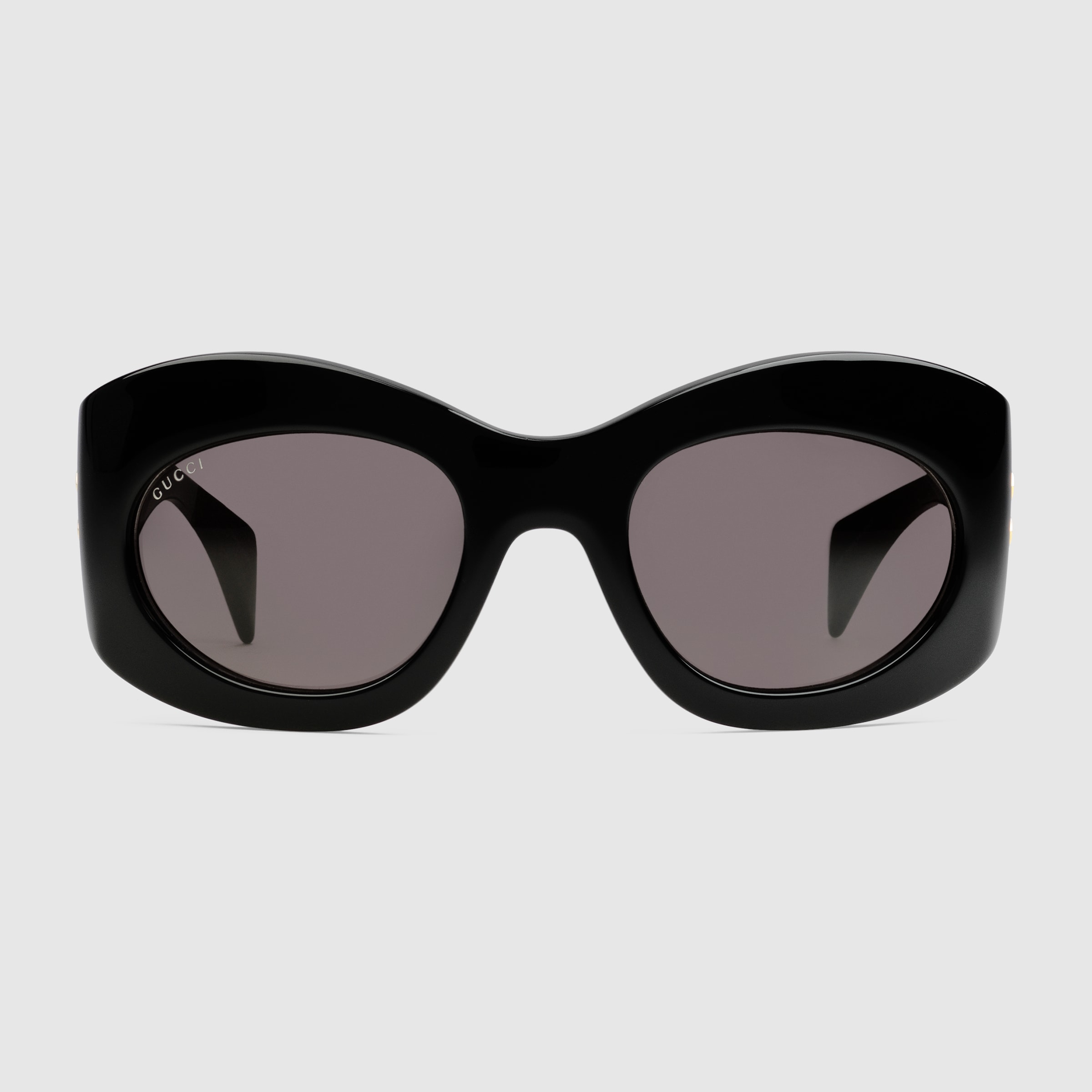 Wrapped Oval Frame Sunglasses In Black Acetate Gucci® Us 6486