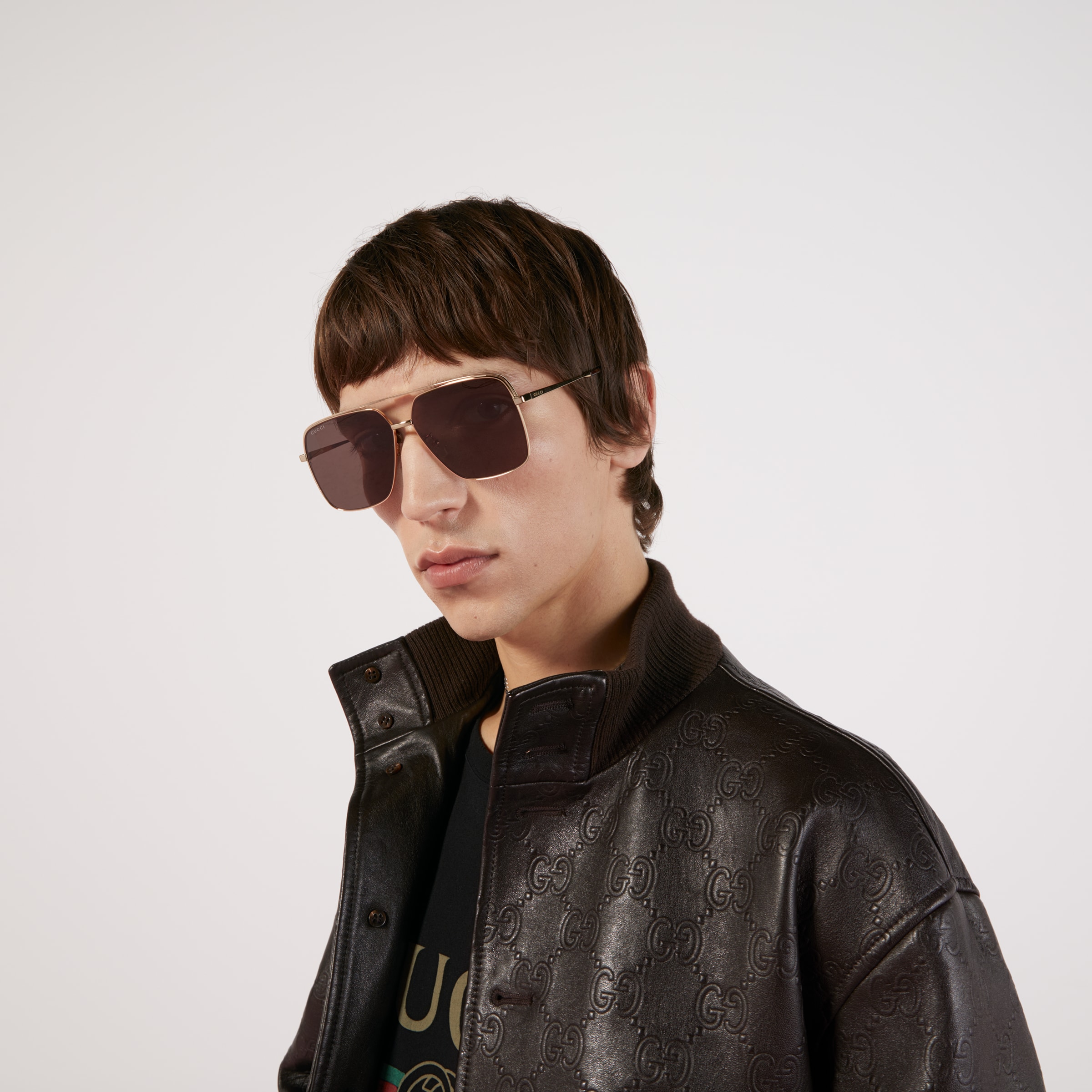 Specialized fit navigator sunglasses in gold-toned metal Specialized fit navigator sunglasses in gold-toned metal