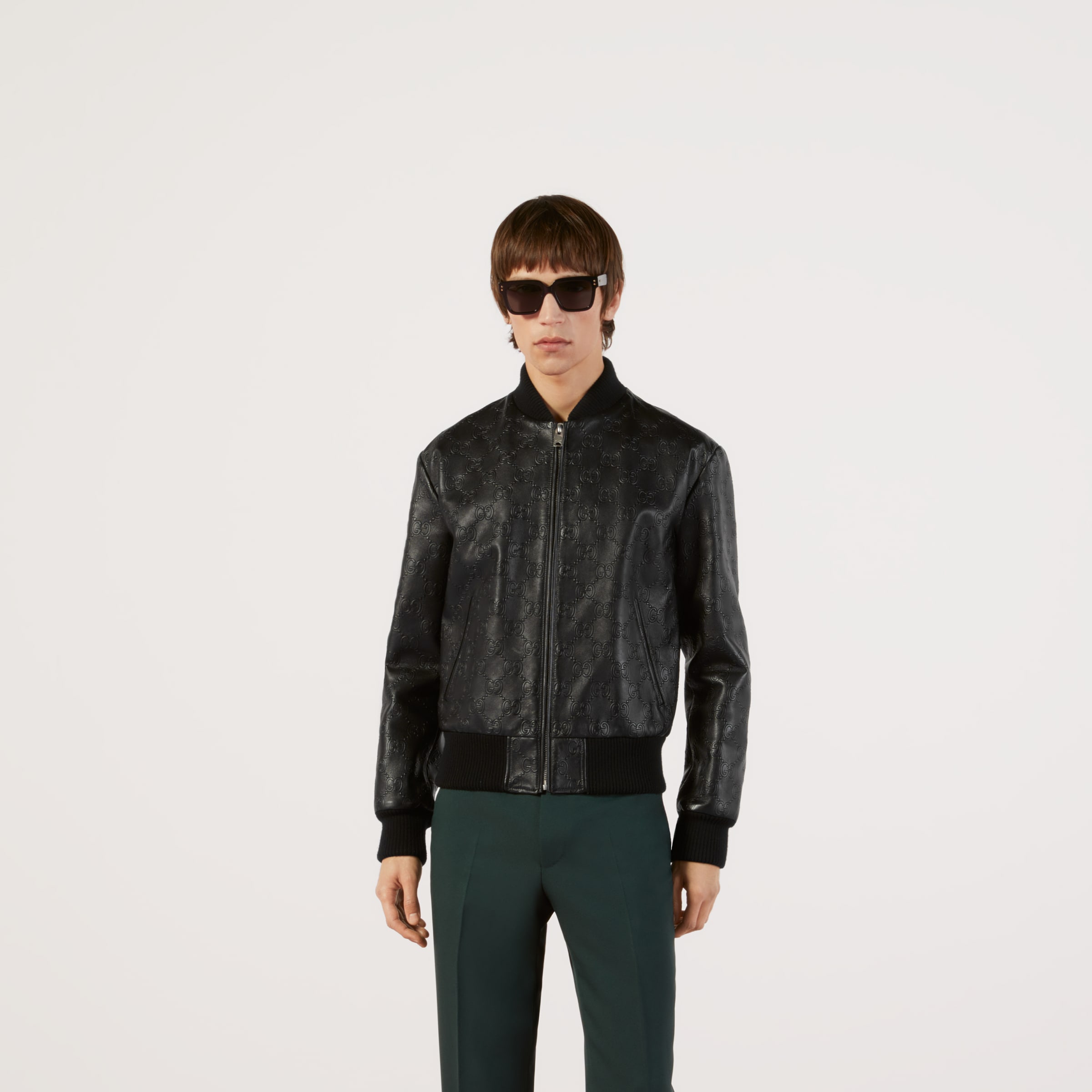 GUCCI Leather Single Jacket black サイズ48 Gucci Leather Jacket