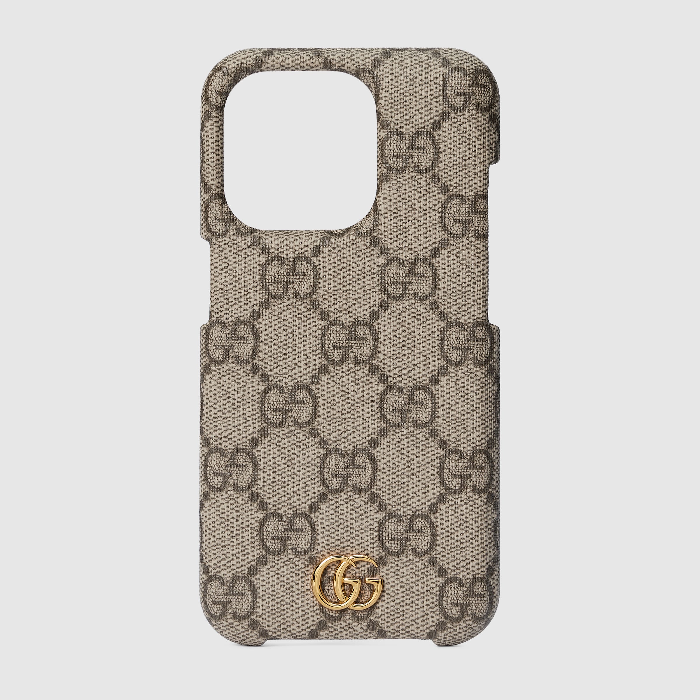 Ophidia case for iPhone 15 Pro in beige and ebony Supreme GUCCI