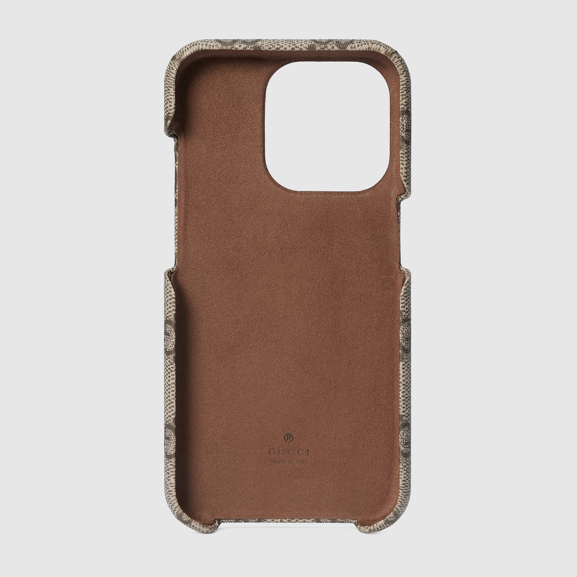 Ophidia case for iPhone 15 Pro in beige and ebony Supreme GUCCI® US