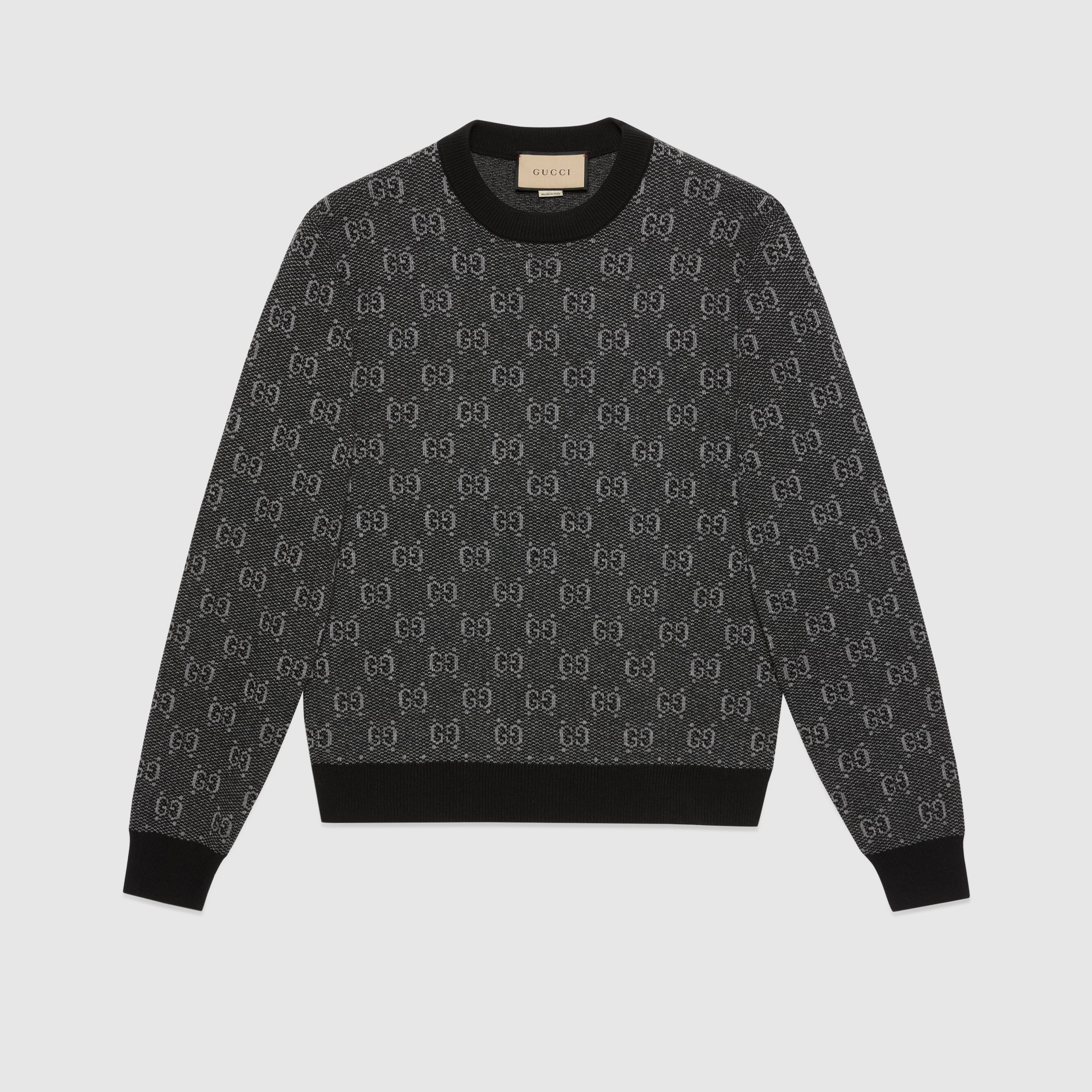 Gucci メンズ　グレー ウール カーディガン S(175/92A) Wool cardigan with GG intarsia in grey | GUCCI® US