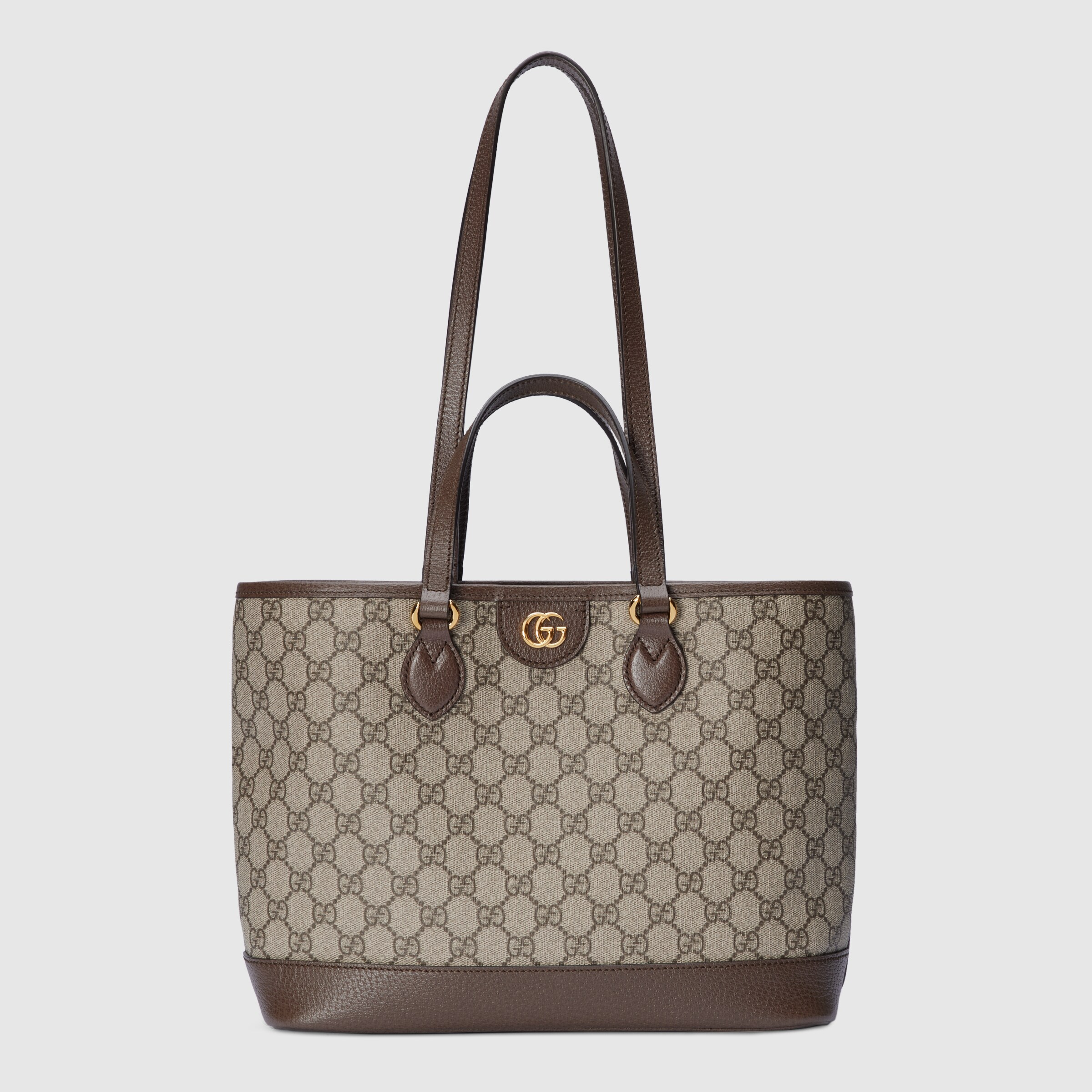 Gucci Ophidia 38cm Bag Beige Brown Leather Canvas 244455