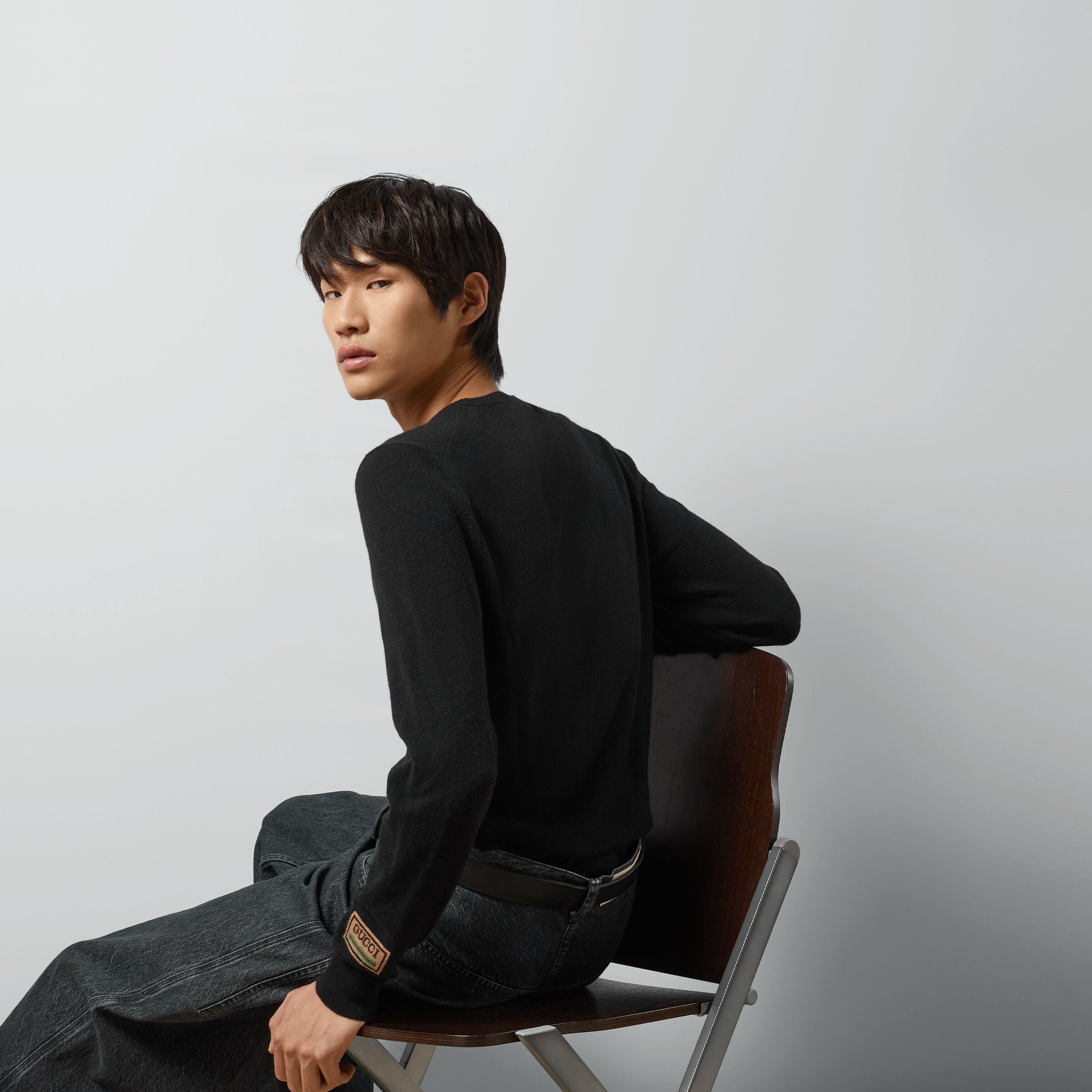 블랙 구찌 패치 캐시미어 스웨터 구찌® 코리아