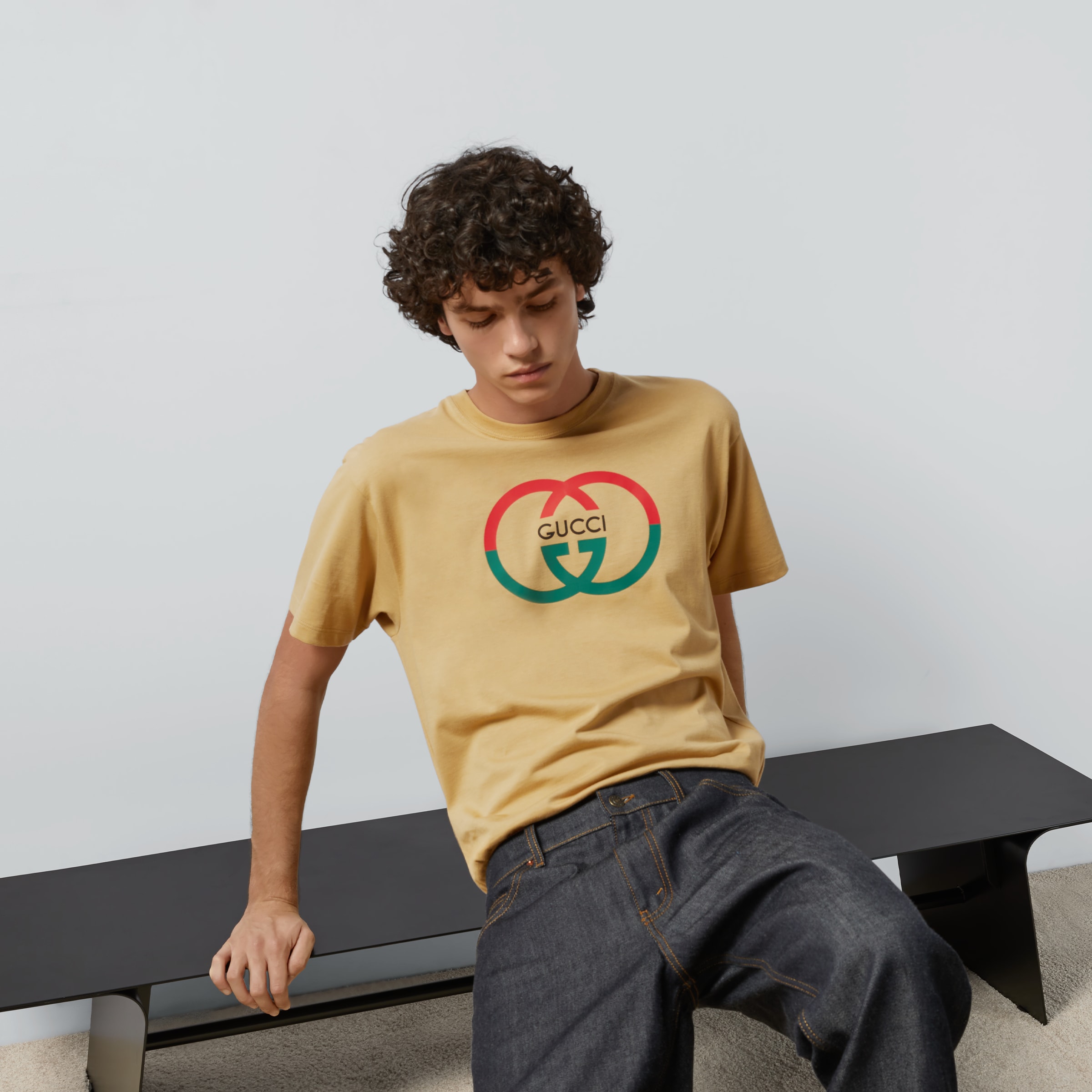 グッチ Tシャツ メンズ 771758 XJF68 2293 ベージュ サイズM 771758_XJF68_2293_010_100_0000