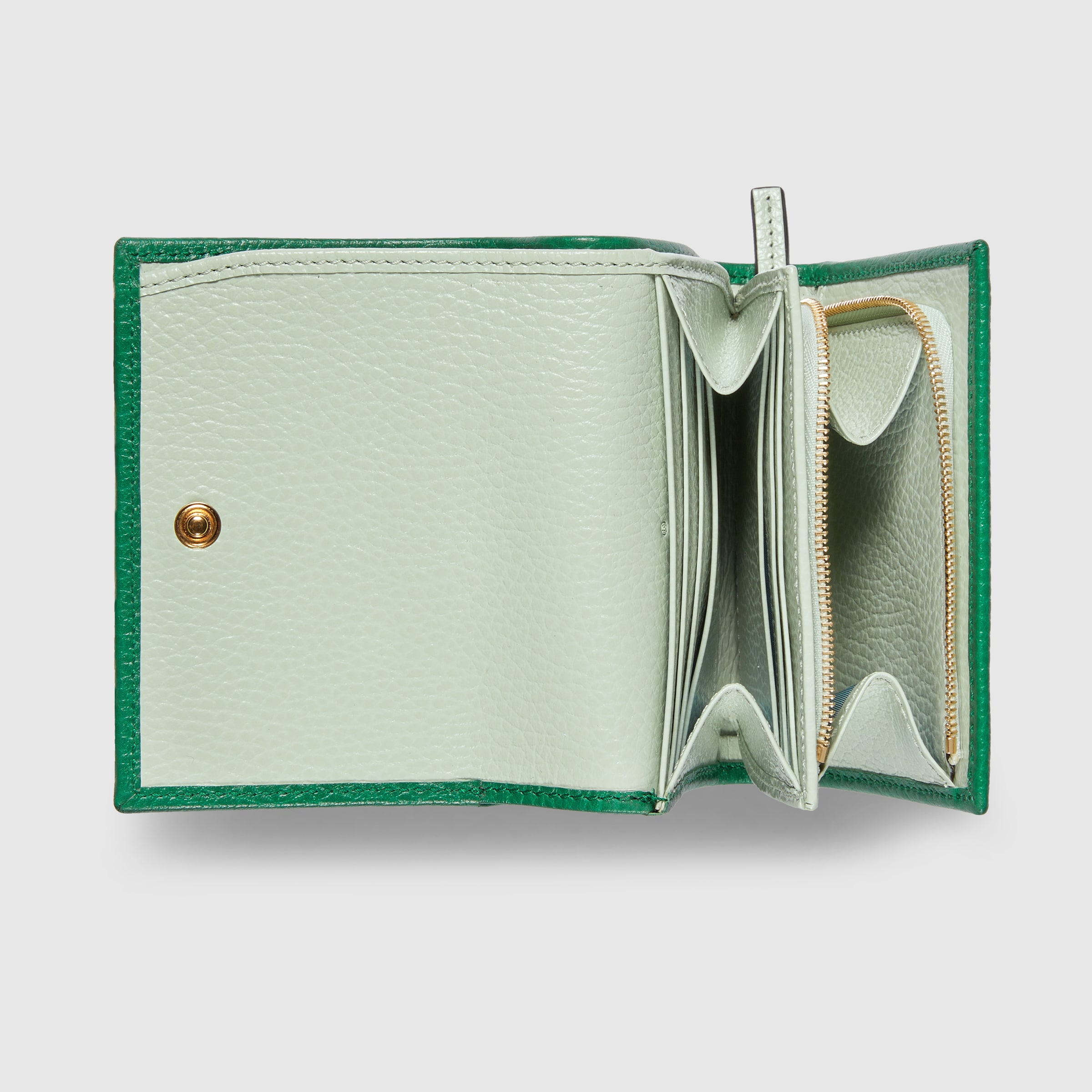 ダブルG ミディアム ウォレット ・グリーン レザー | GUCCI公式