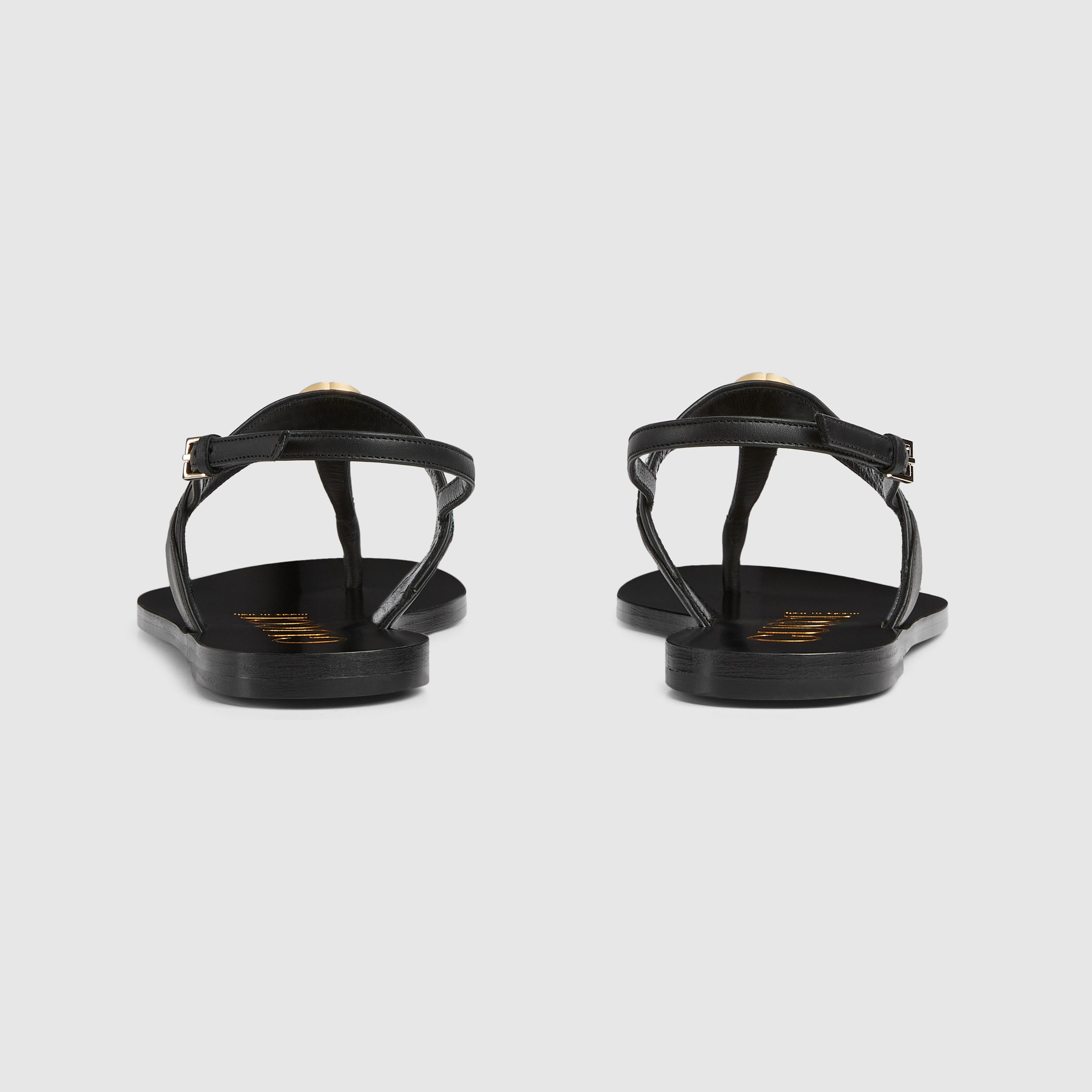 Women's Interlocking G Web sandal in black leather | GUCCI® CA