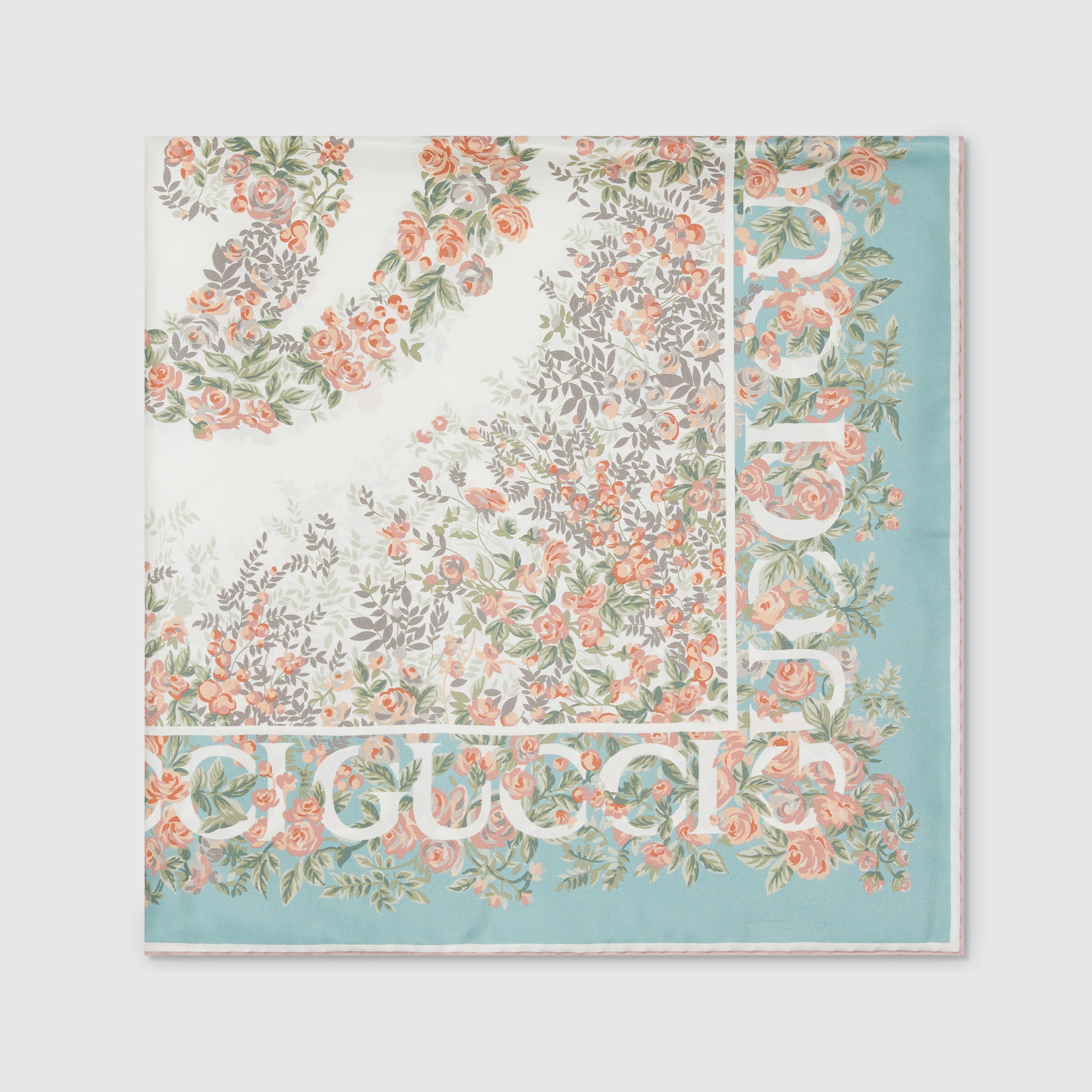 【関税&送料込】Gucci Silk Foulard With Floral Print Printed Flora silk twill carré in multicolor | GUCCI® US