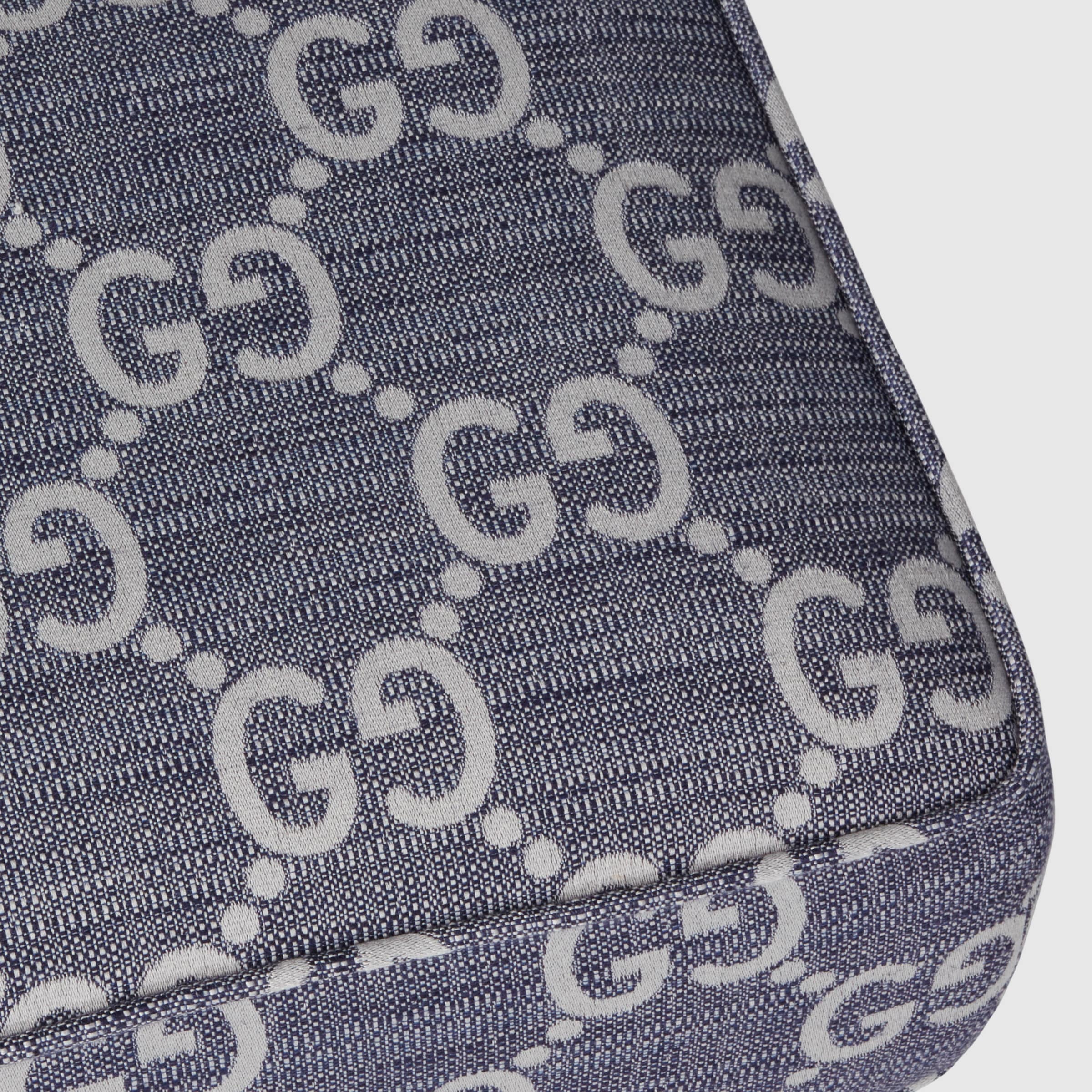 GG jacquard stool in blue and light blue fabric | GUCCI® US
