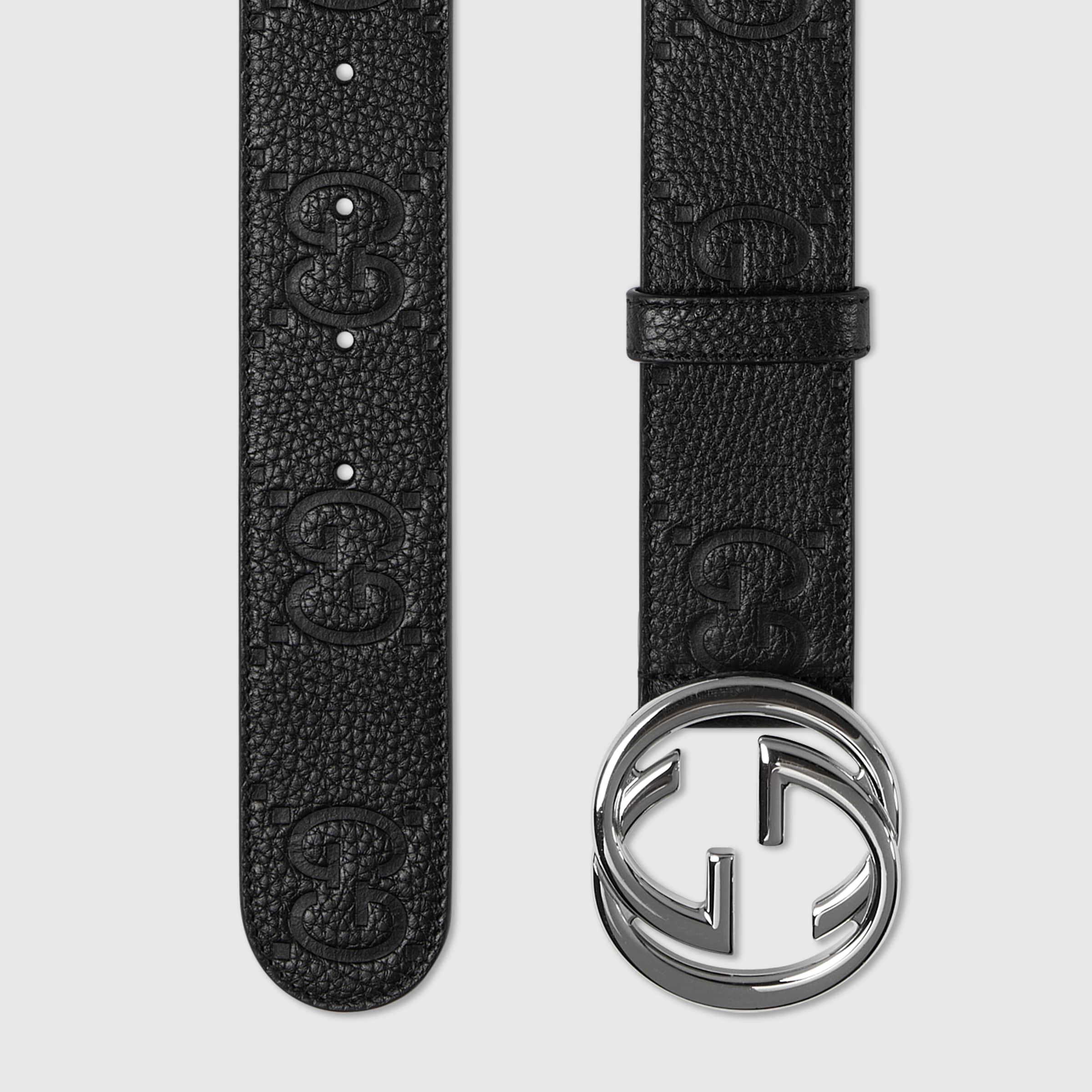 Gucci Zumi Women's Gray Leather Belt w/Gold GG Horsebit
