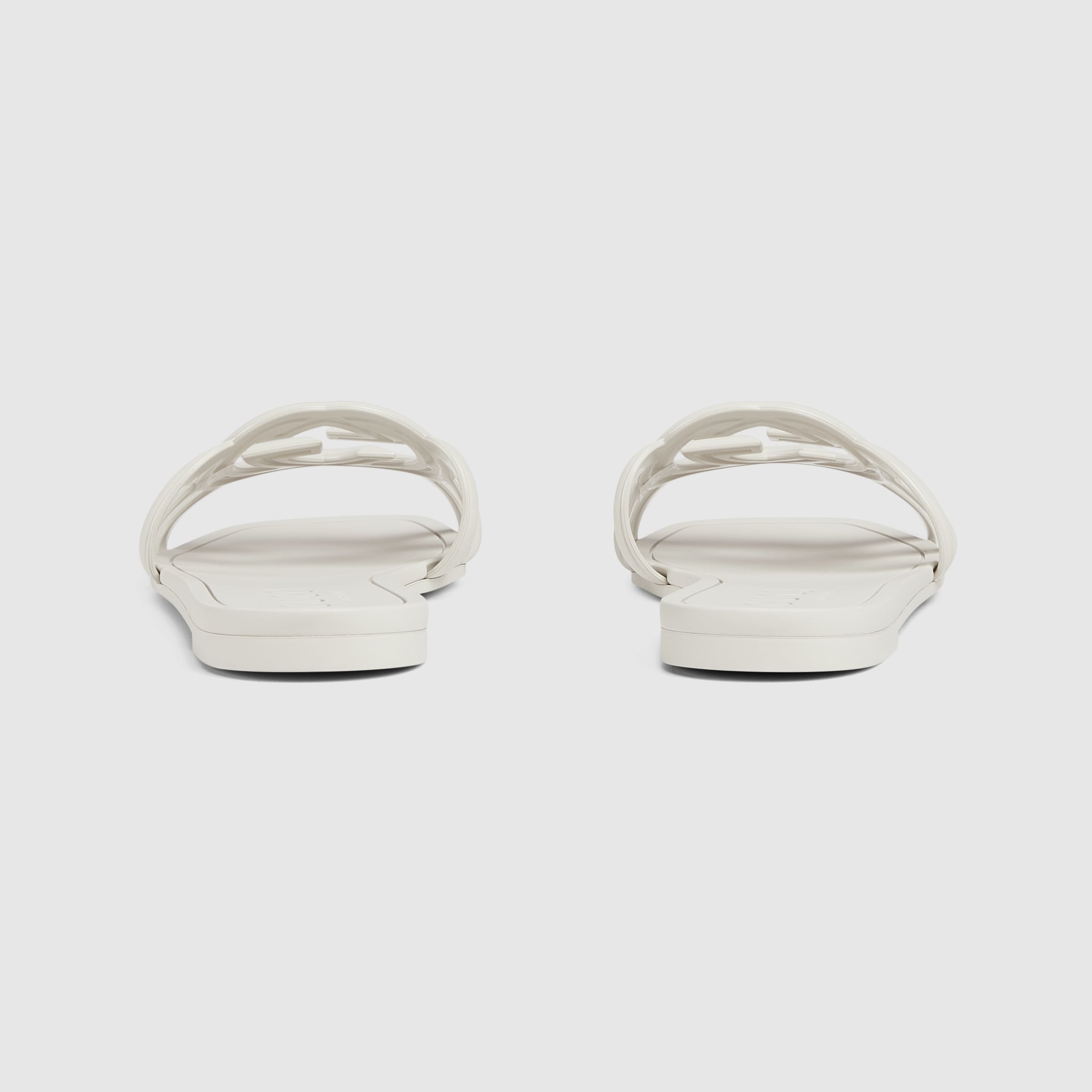サンダル・ミュール Gucci Slide White Rubber (Women's) Women's Interlocking G slide sandal in white rubber | GUCCI® US