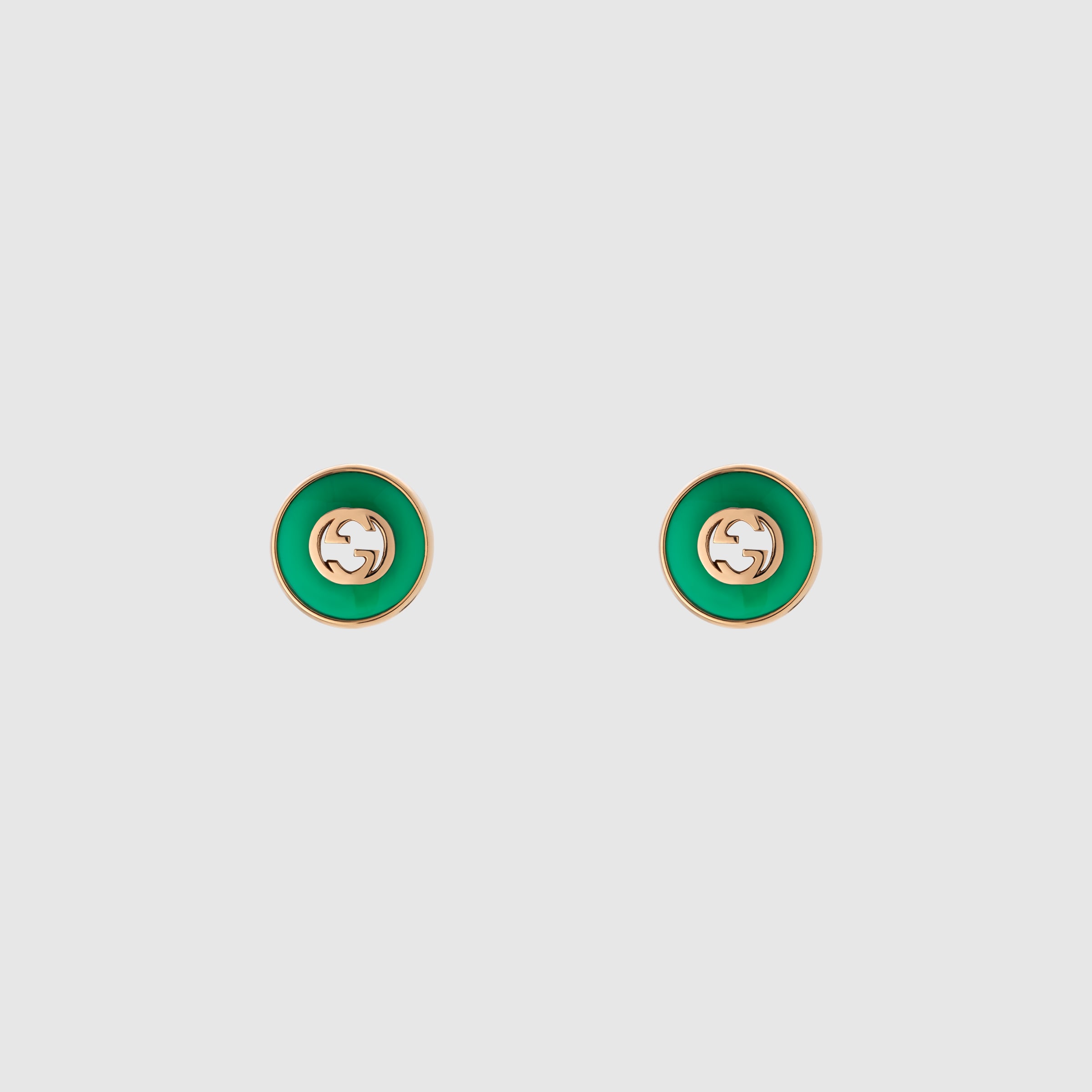 セール★Gucciグッチ★786015 Gucci Interlocking 18k stud earrings in 18k rose gold