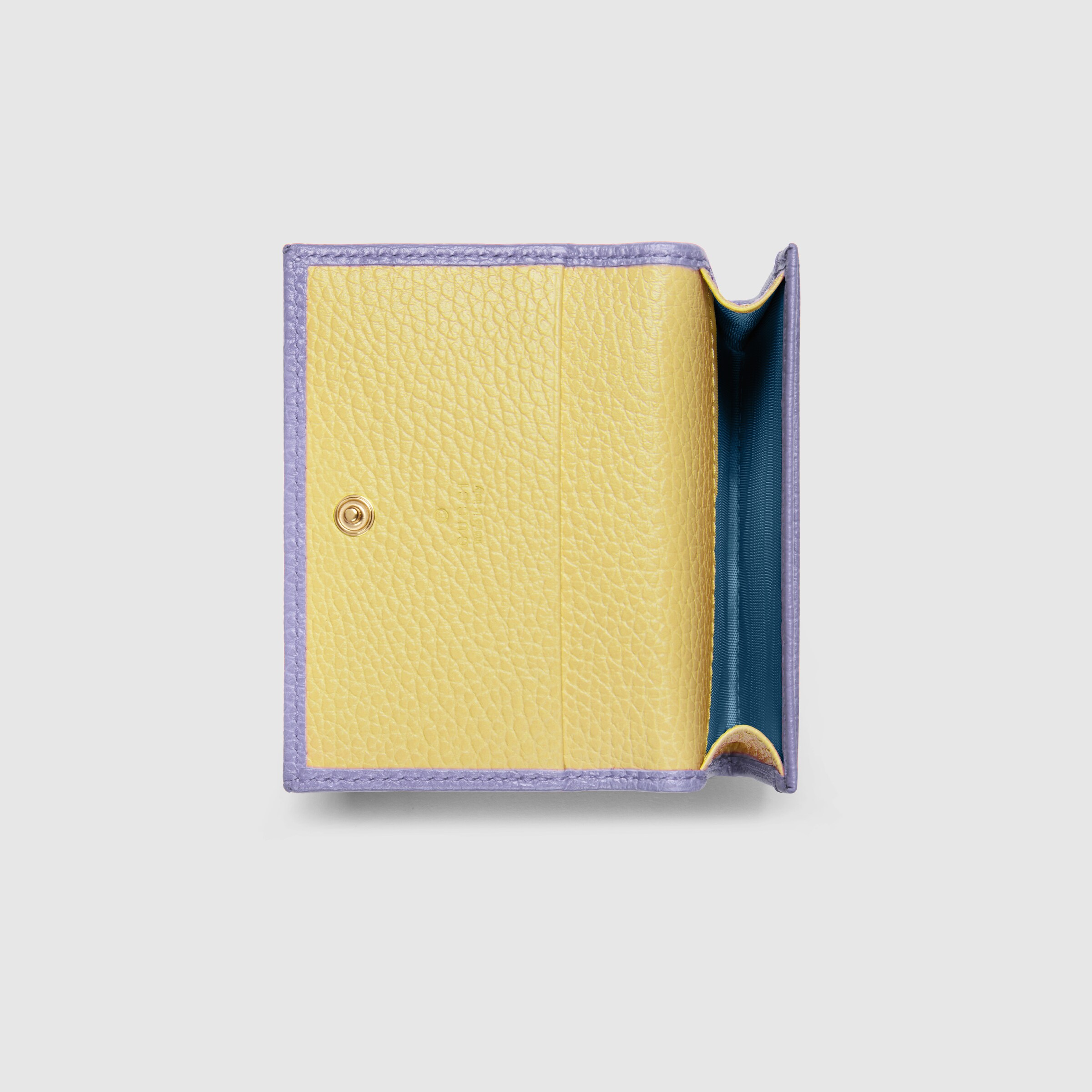 ダブルG バイカラー カードケース ・ライラック レザー | GUCCI公式