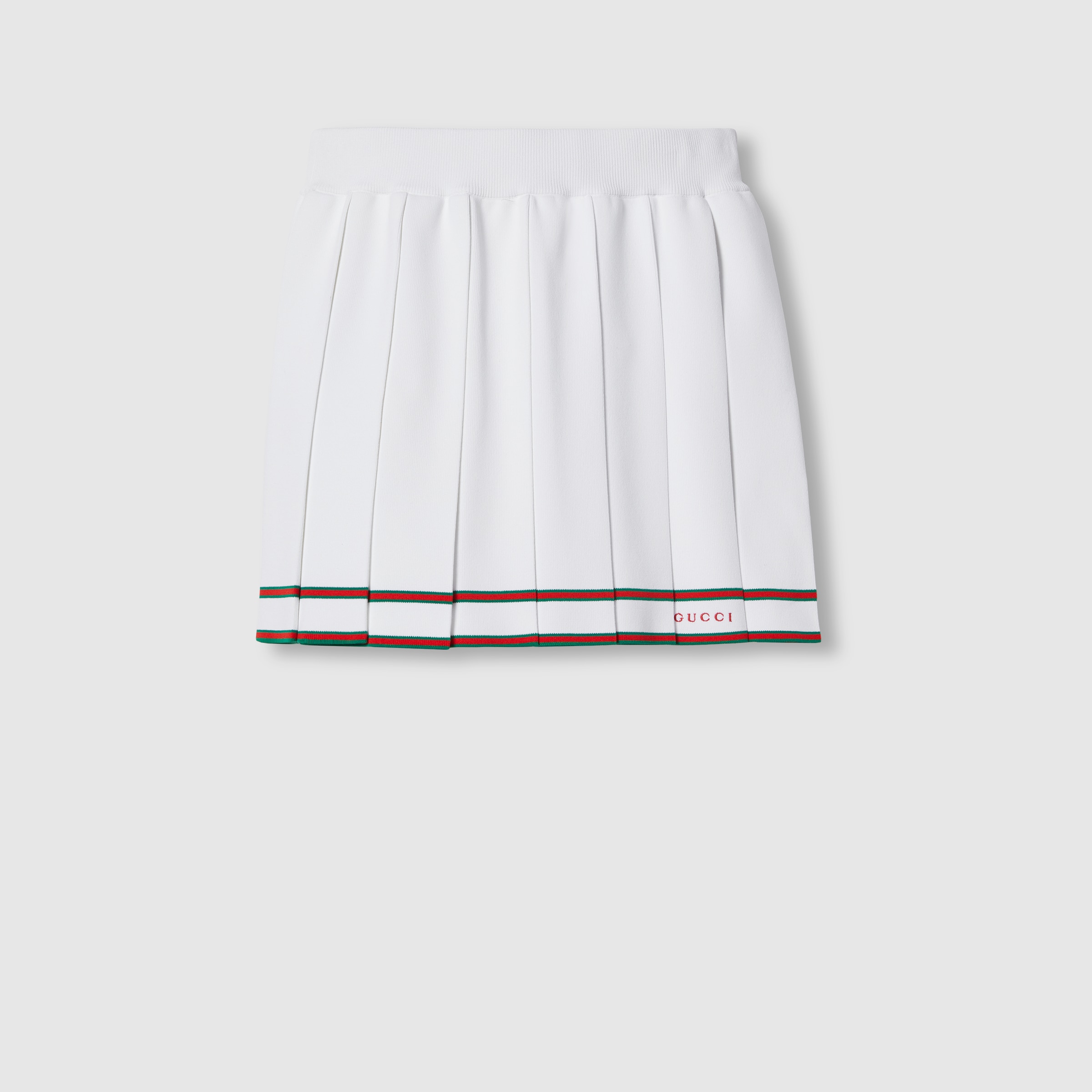 ミニスカート GUCCI WHITE JERSEY MINI SKIRT Cotton piqué miniskirt in white - Gucci | Mytheresa