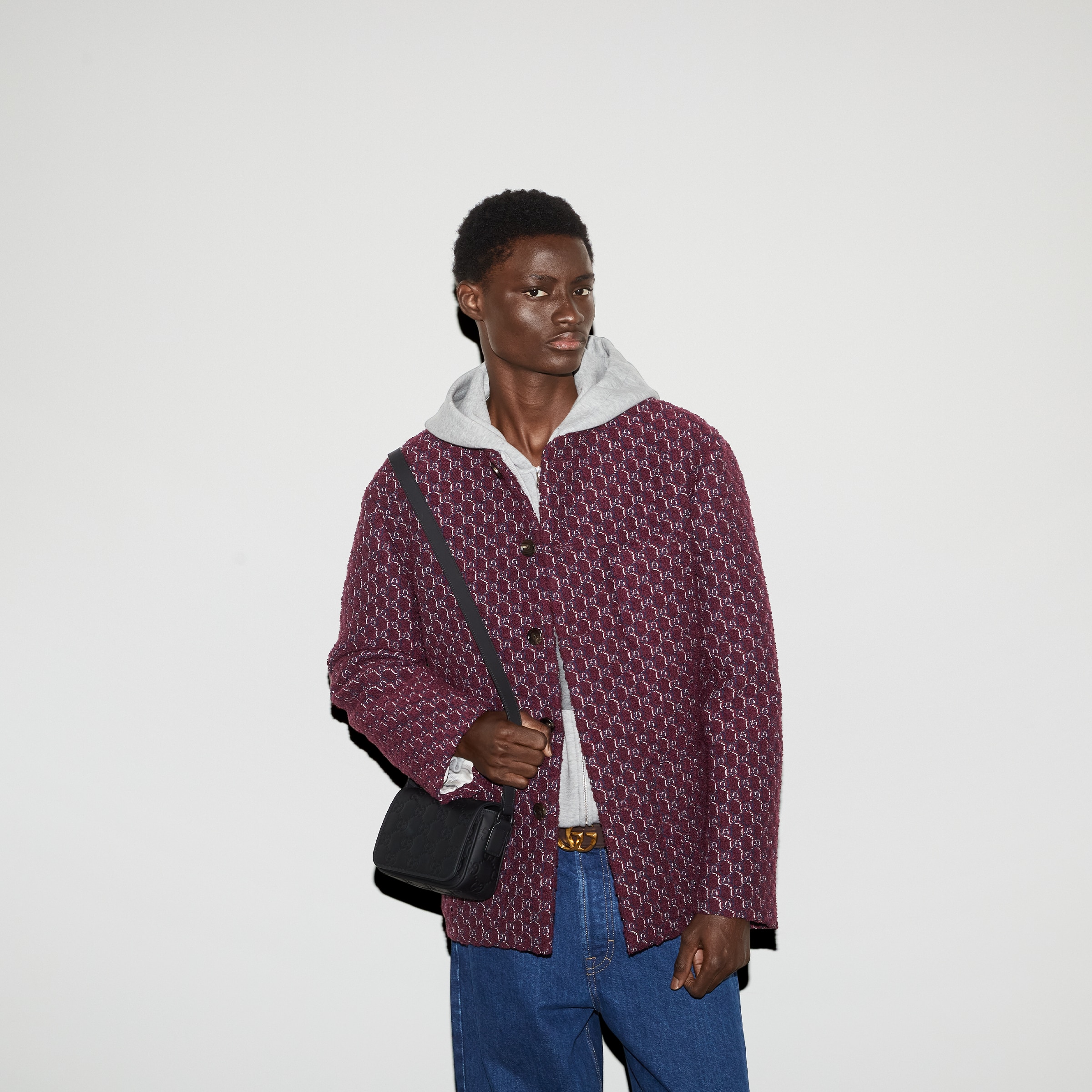 RUBBER-EFFECT MINI MESSENGER BAG