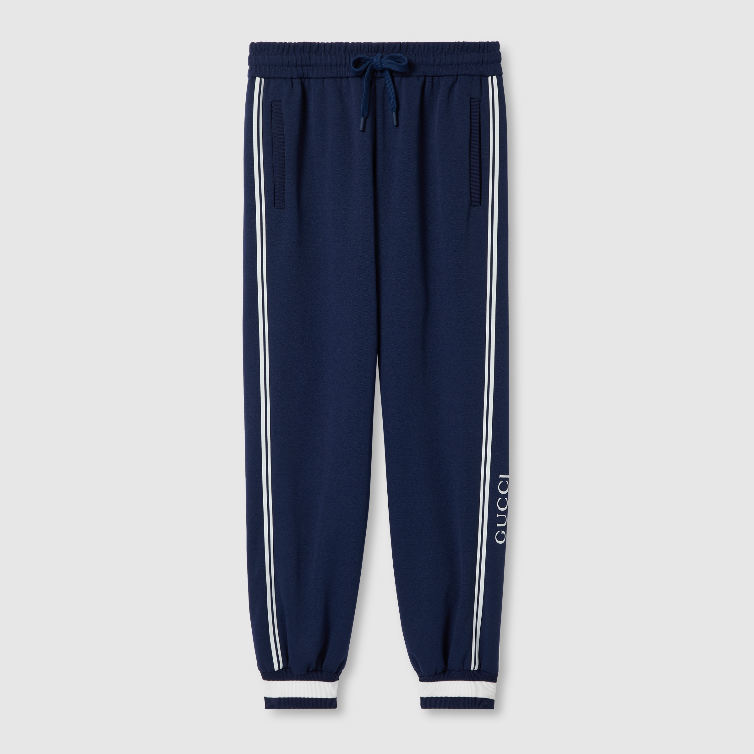 GUCCI X ADIDAS★素敵！BLUE COTTON JERSEY JOGGING PANTS Buy Gucci X Adidas Sweatpants - at Hypeneedz