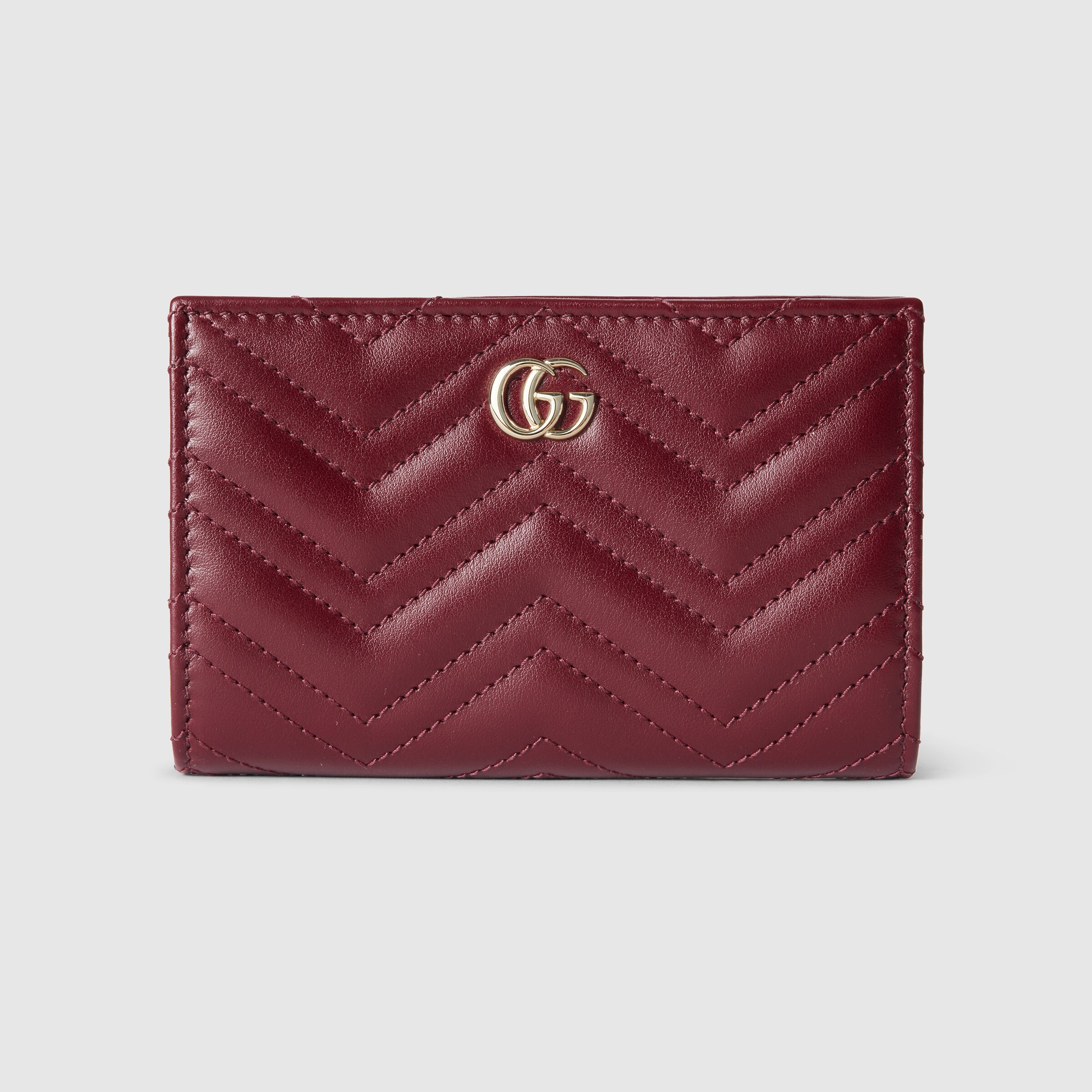 Gucci Marmont Card Wallet Rosso Ancora Red Calfskin 254959