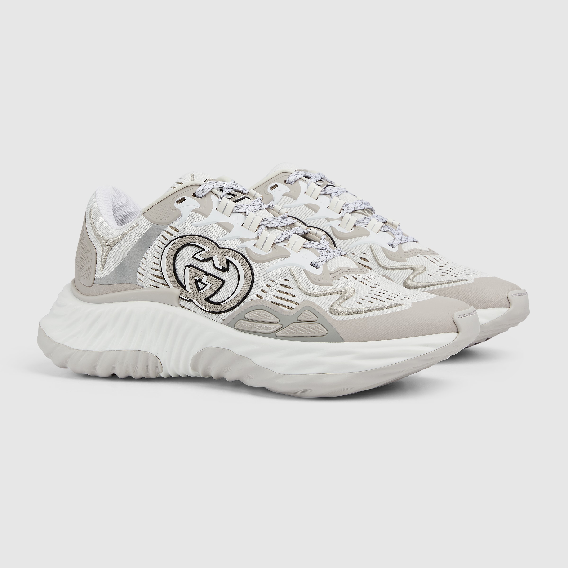 Men's Gucci Ripple sneaker in white and grey mesh | GUCCI® Australia