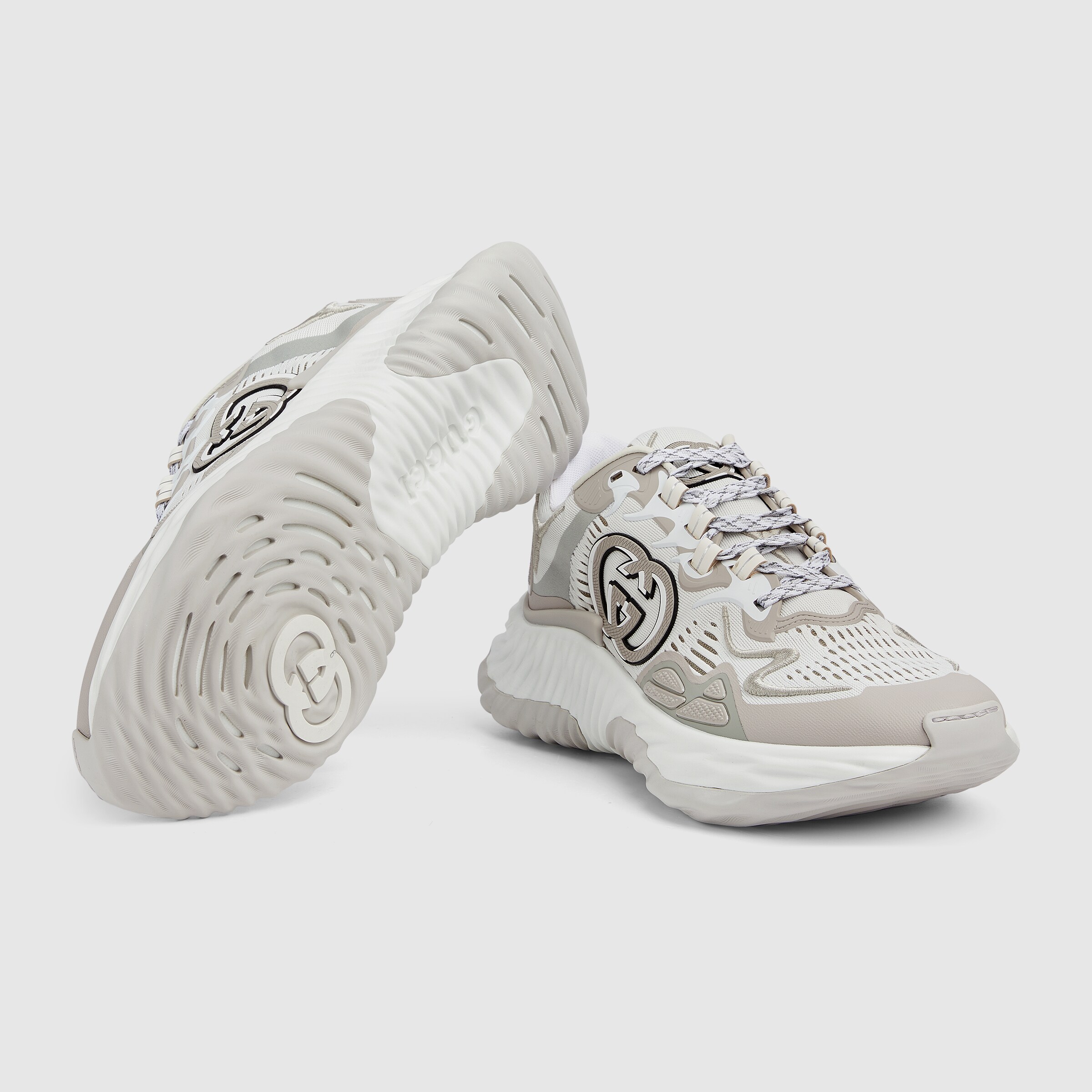 Men's Gucci Ripple sneaker in white and grey mesh | GUCCI® Australia