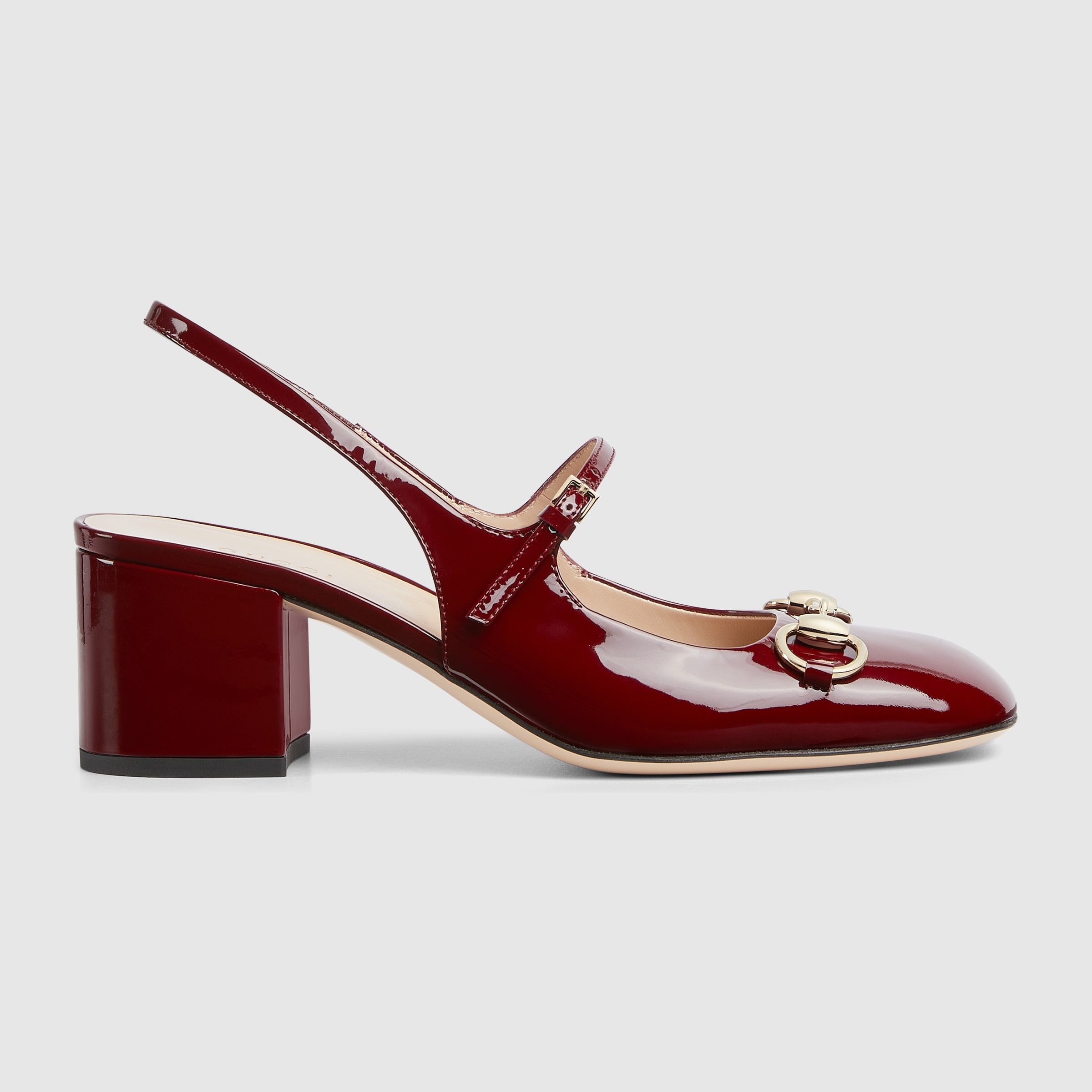 サンダル・ミュール GUCCI PATENT LEATHER PUMPS WITH HORSEBIT 801893_BNC80_6207_001_095_0000