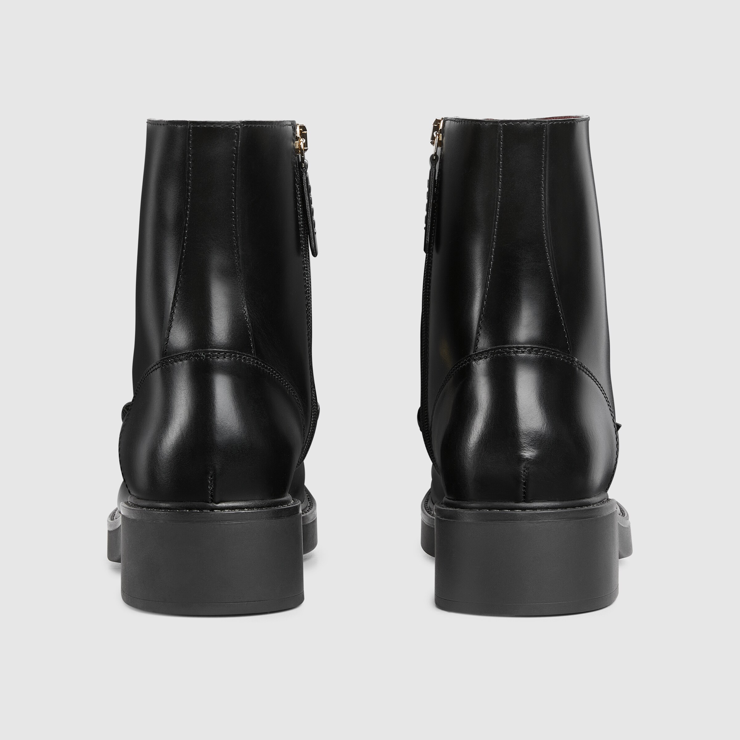 GUCCI leather Horsebit side gore Chelsea shorts boots 670393 black 35